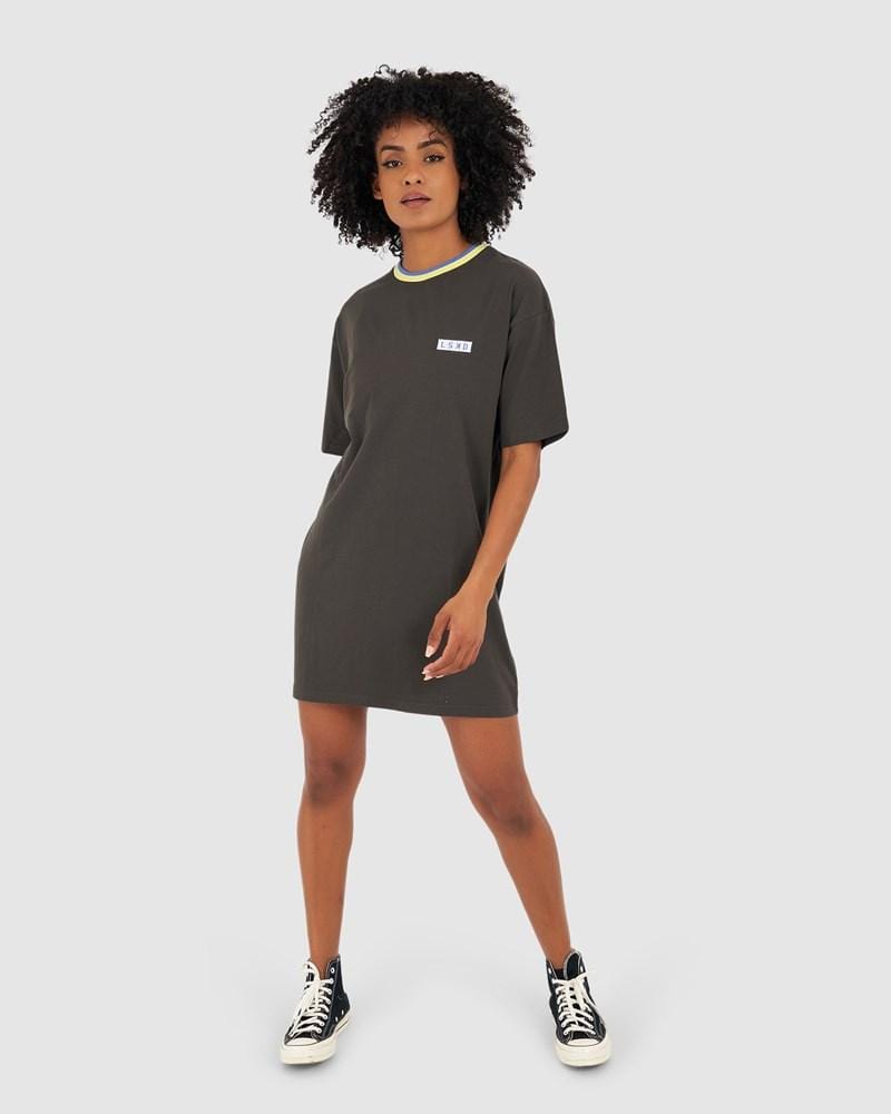 Model wearing Edged Tee Dress - Vintage Black