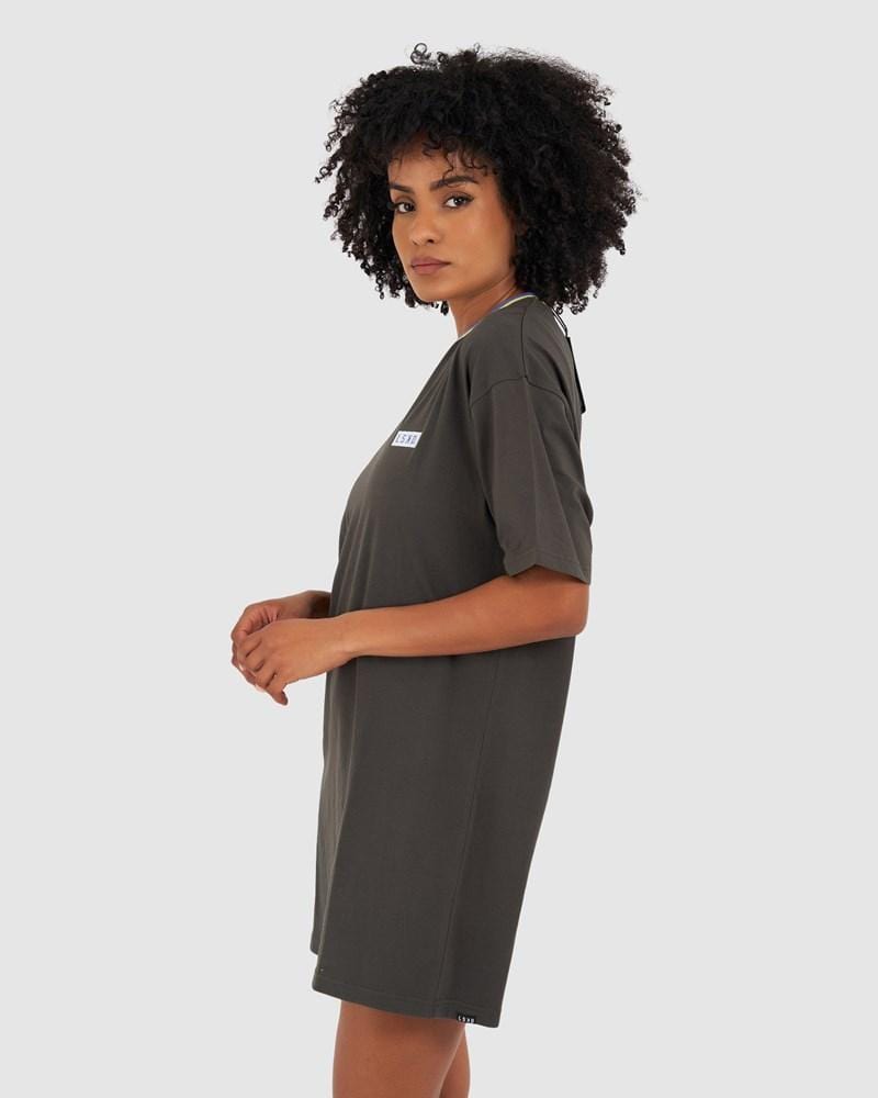 Model wearing Edged Tee Dress - Vintage Black