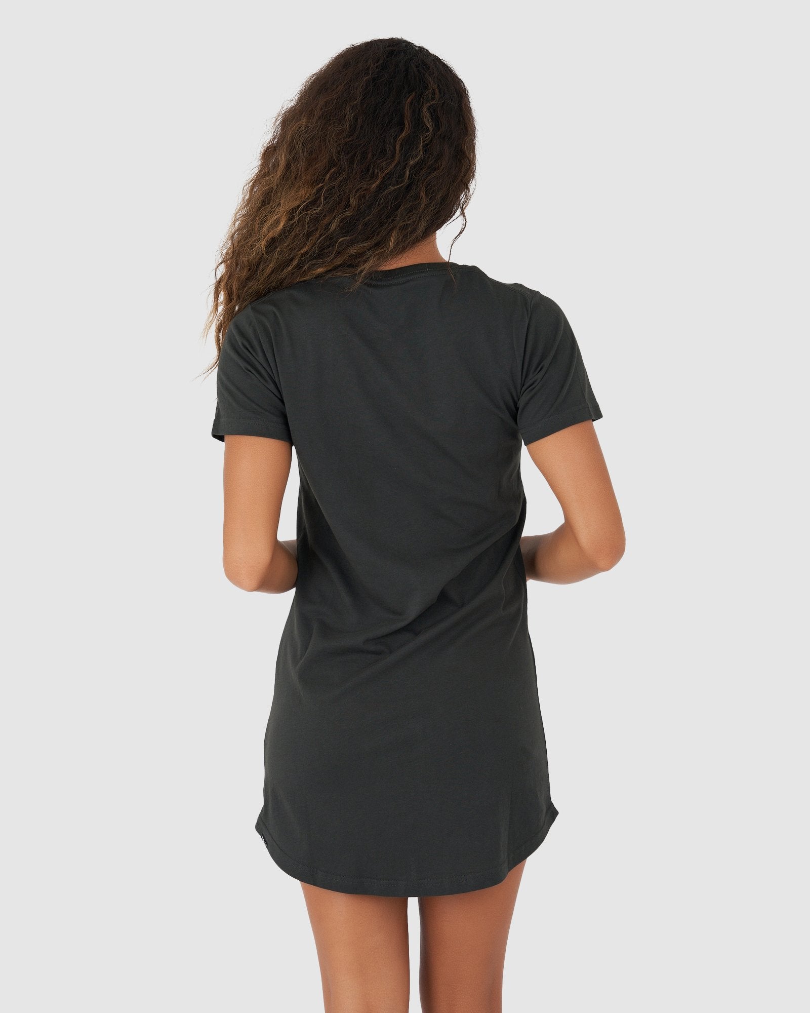 Model wearing Field Tee Dress - Pirate Black