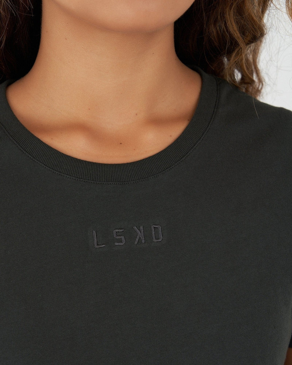 Model wearing Field Tee Dress - Pirate Black