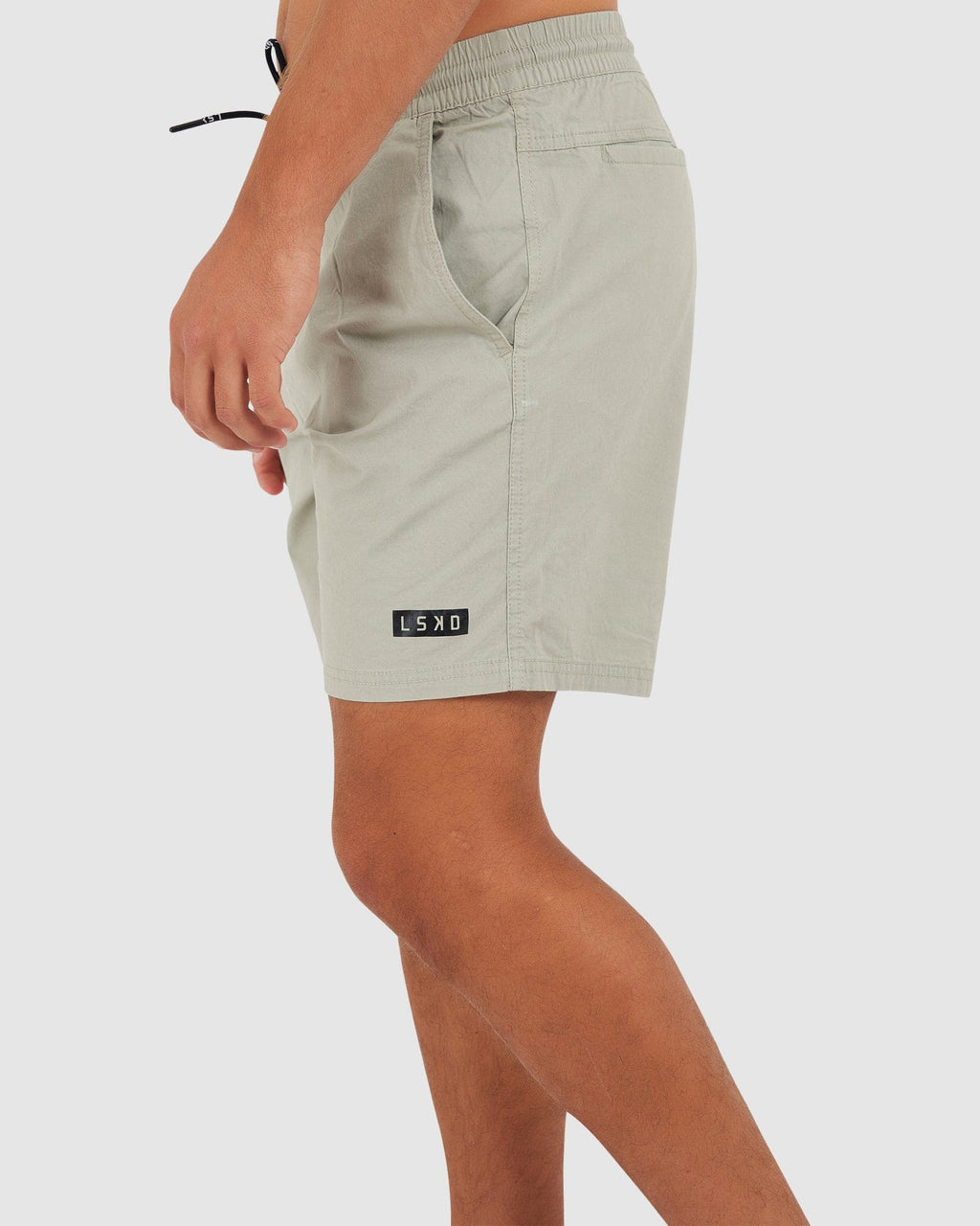 Model wearing Daily Short - Stone