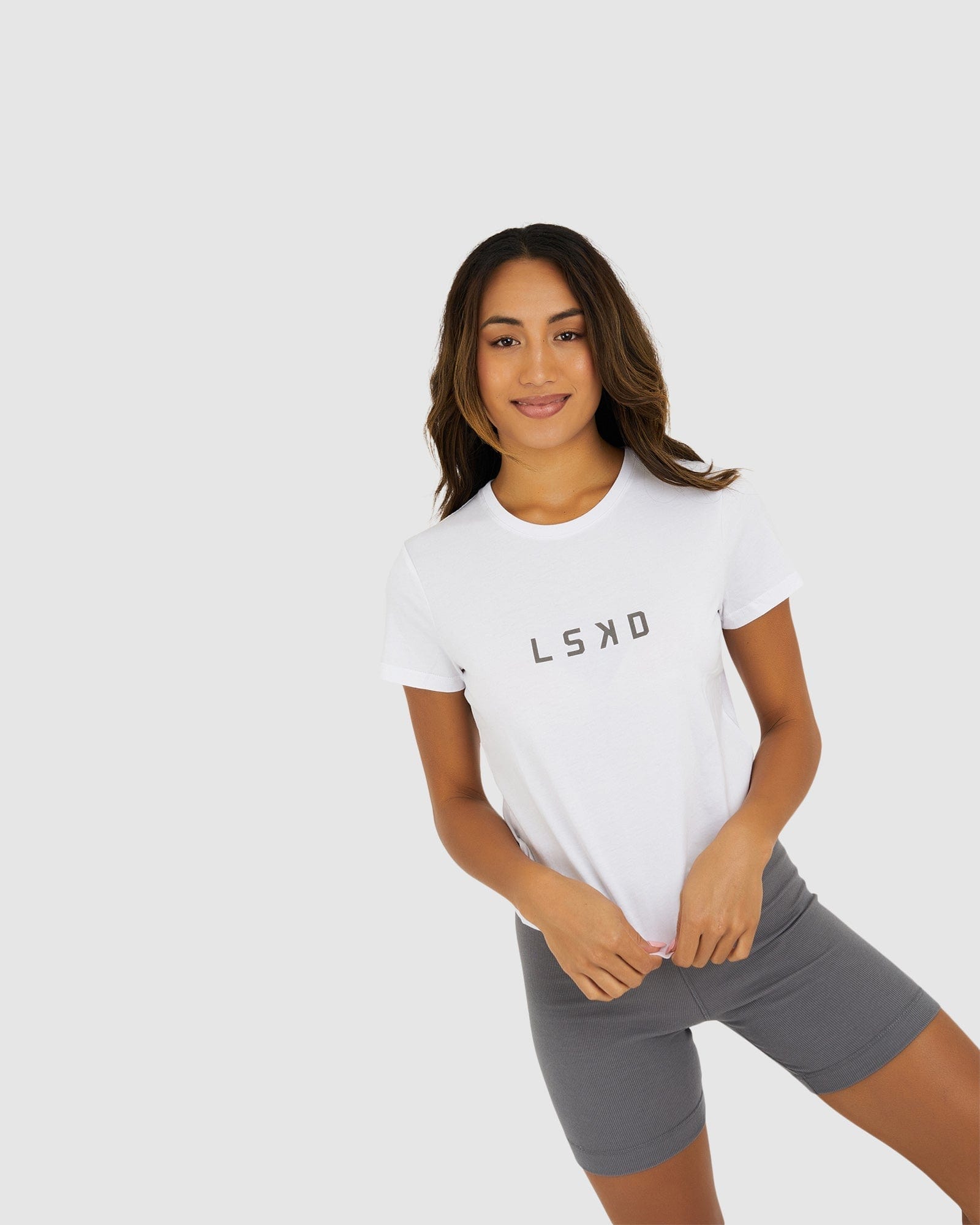 Model wearing Structure Tee - White-Shade