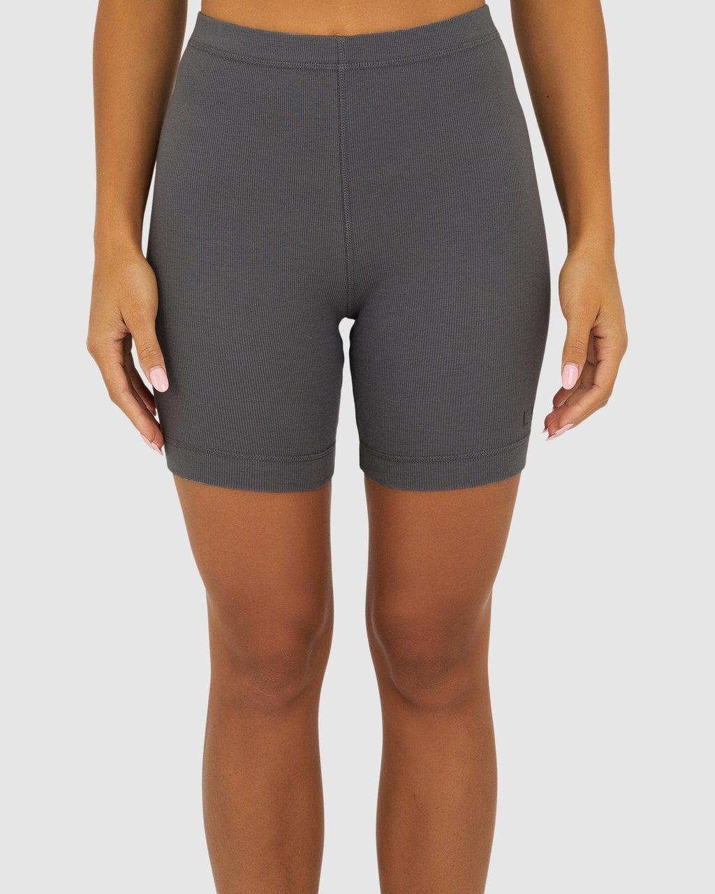 Model wearing Dymo Ribbed Short Tight - Shade