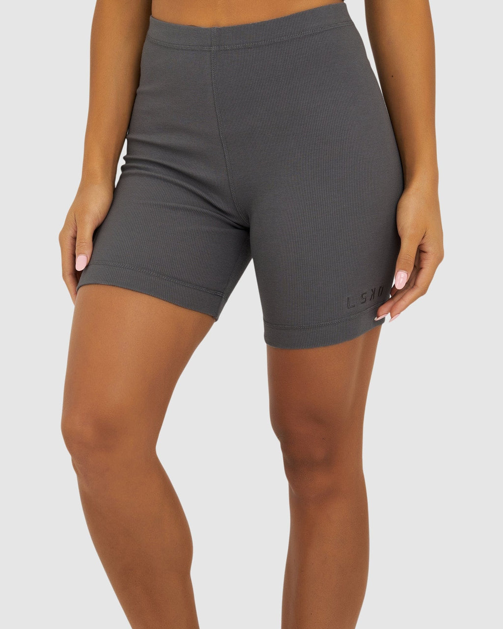 Model wearing Dymo Ribbed Short Tight - Shade