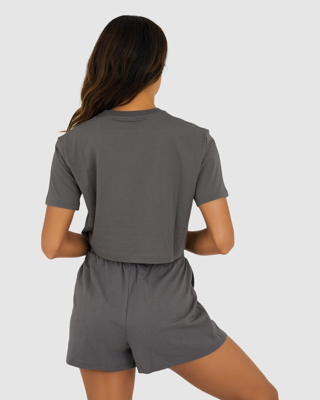 Model wearing Field Crop Tee - Shade