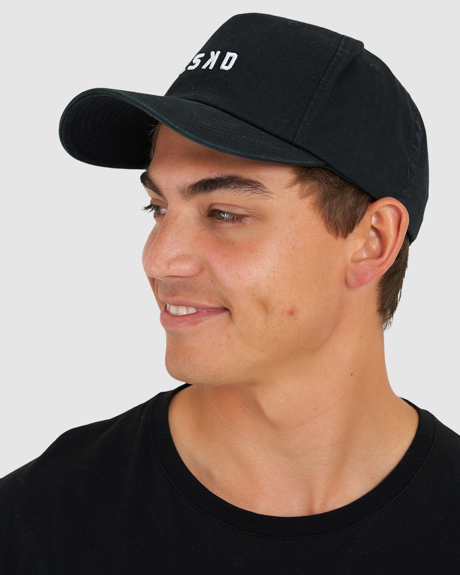Model wearing Soft Top Cap - Washed Black