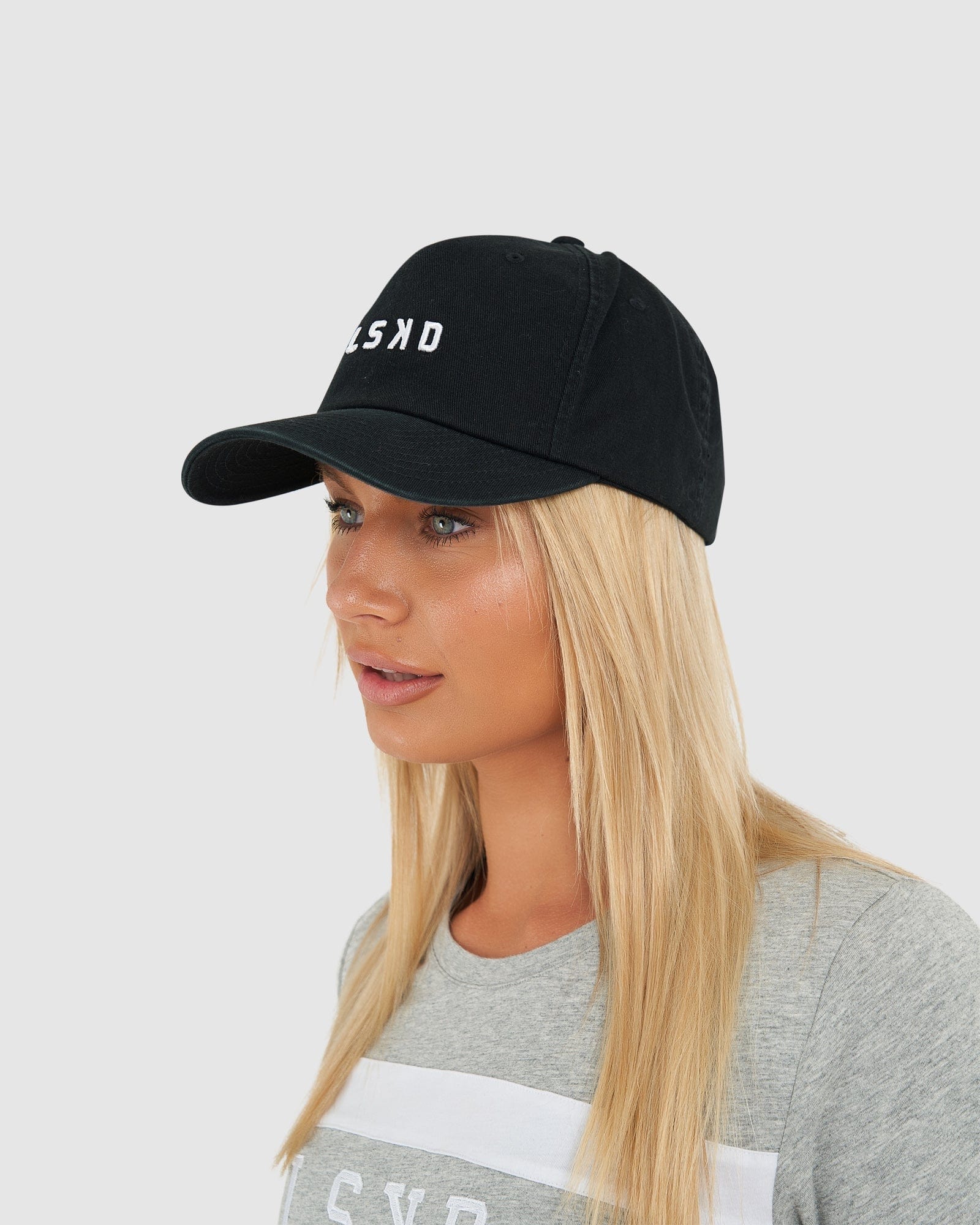 Model wearing Soft Top Cap - Washed Black