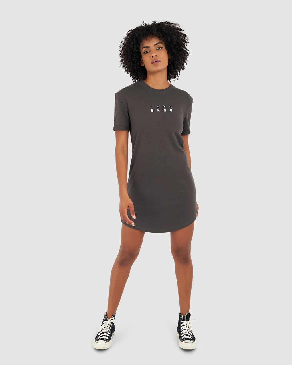 Model wearing Stacker Dress - Vintage Black