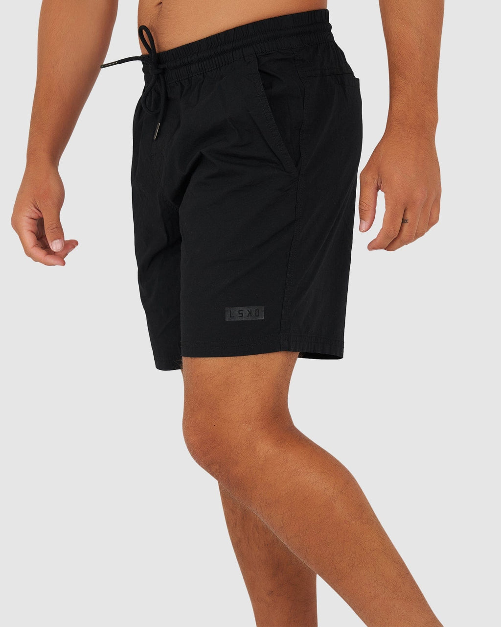 Model wearing Daily Short - Black-Black