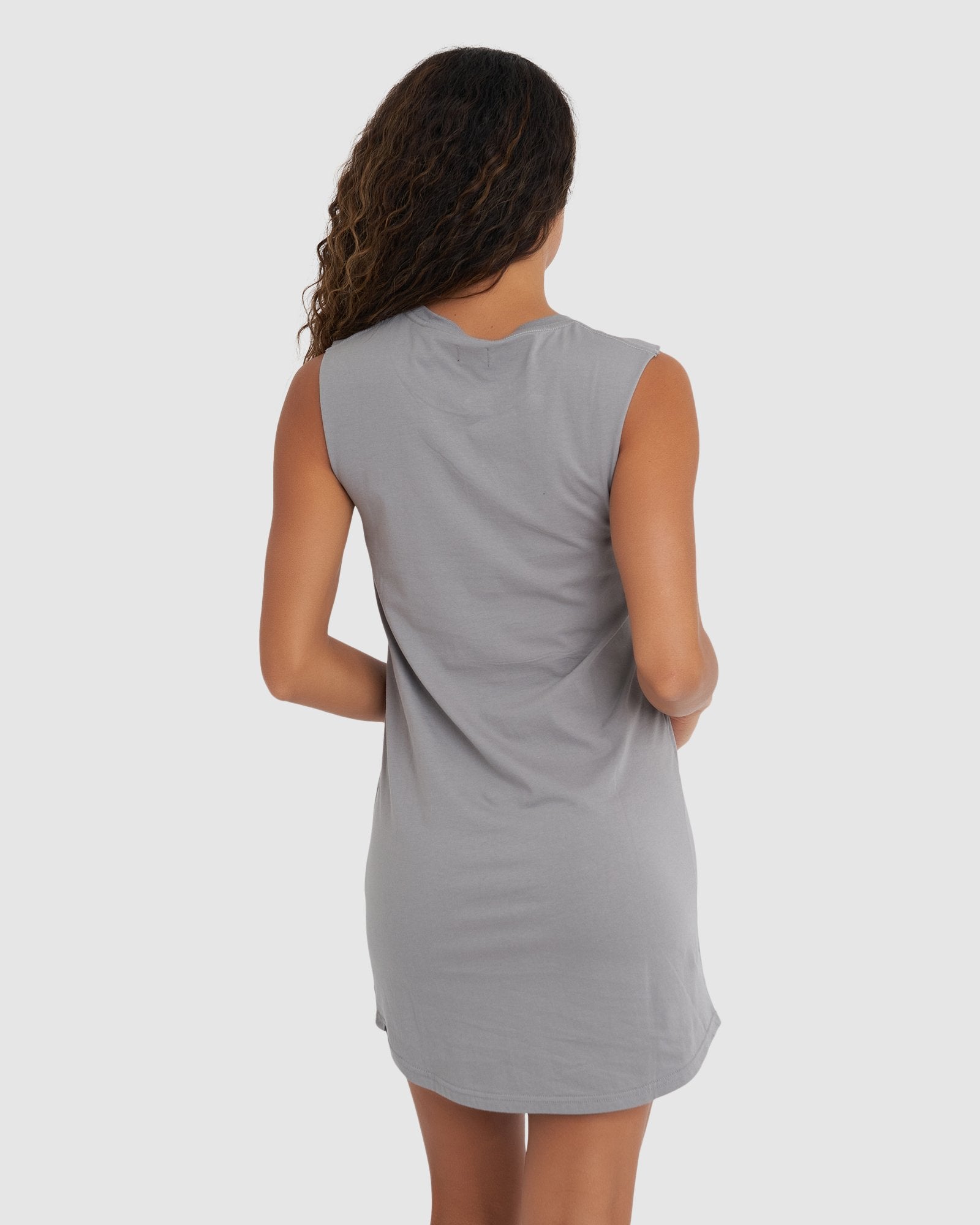 Model wearing Structure Dress - Frost Grey