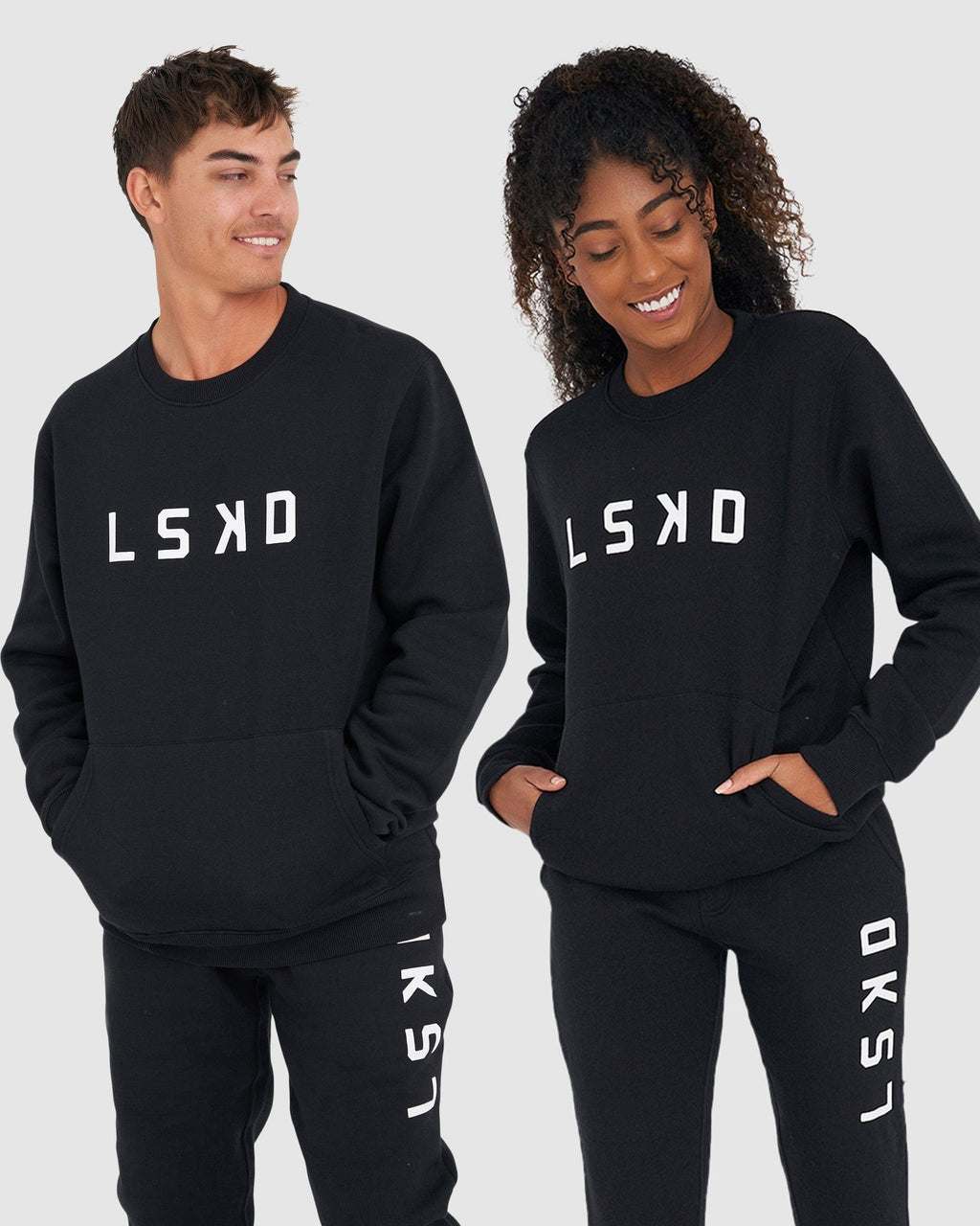 Model wearing Unisex Structure Sweater - Black-White