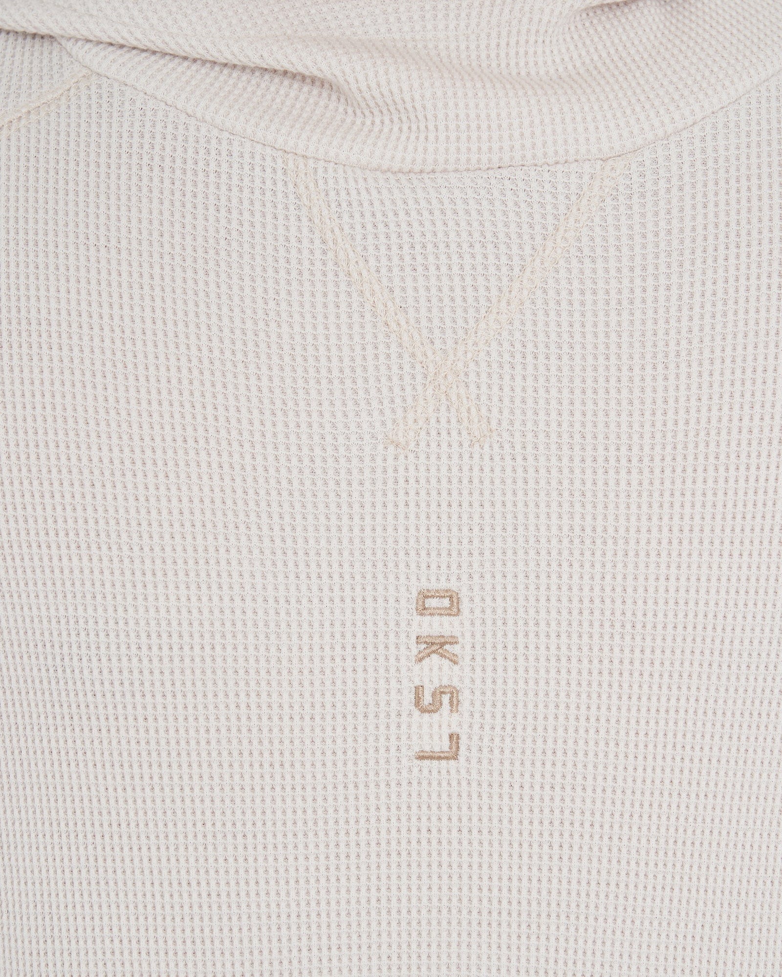 Model wearing 5am Waffle Hoodie - Clay