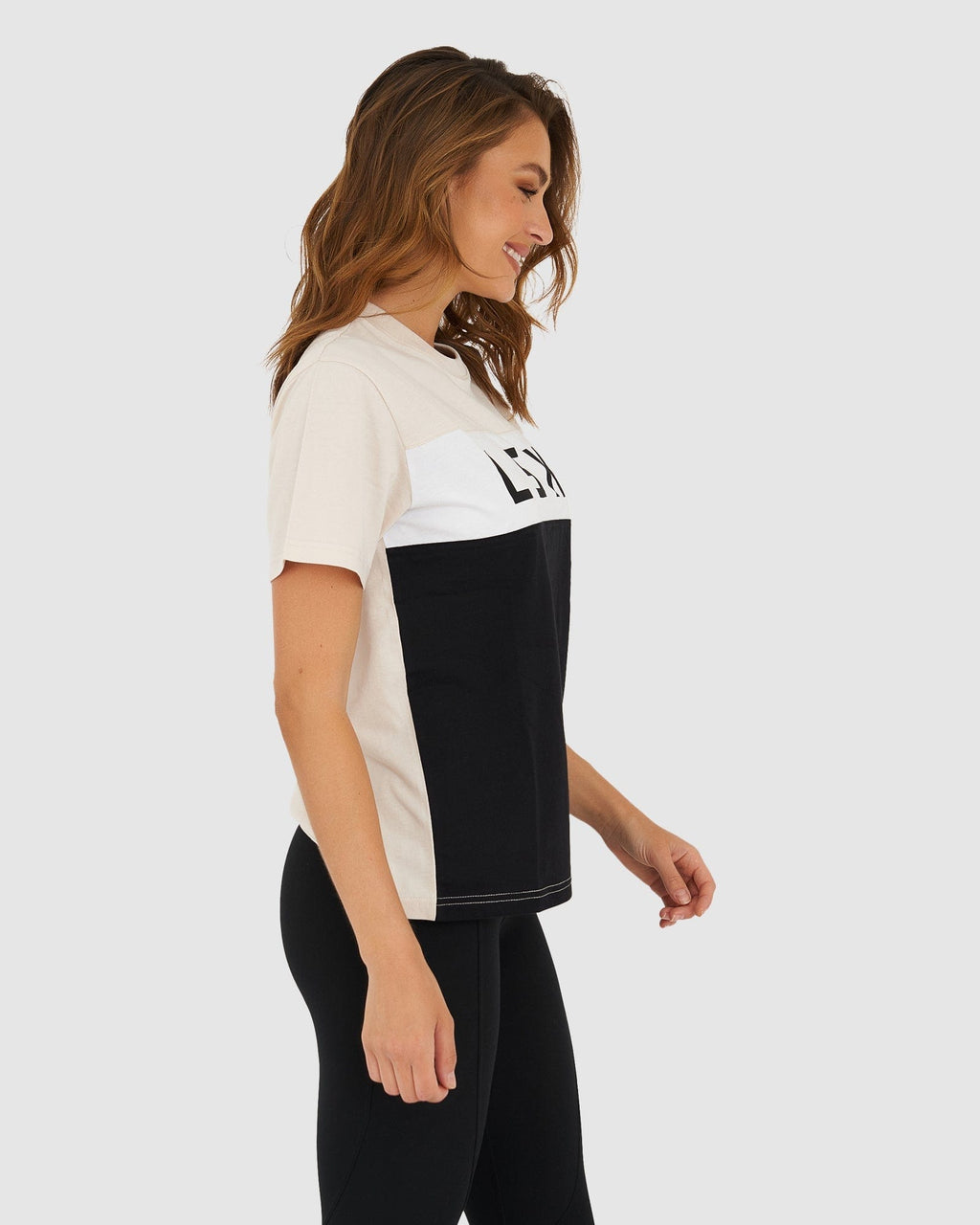 Model wearing Dough Tee - Pearl-Black