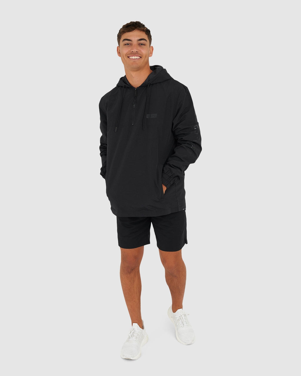 Model wearing Rodman Track Jacket - Black-Black