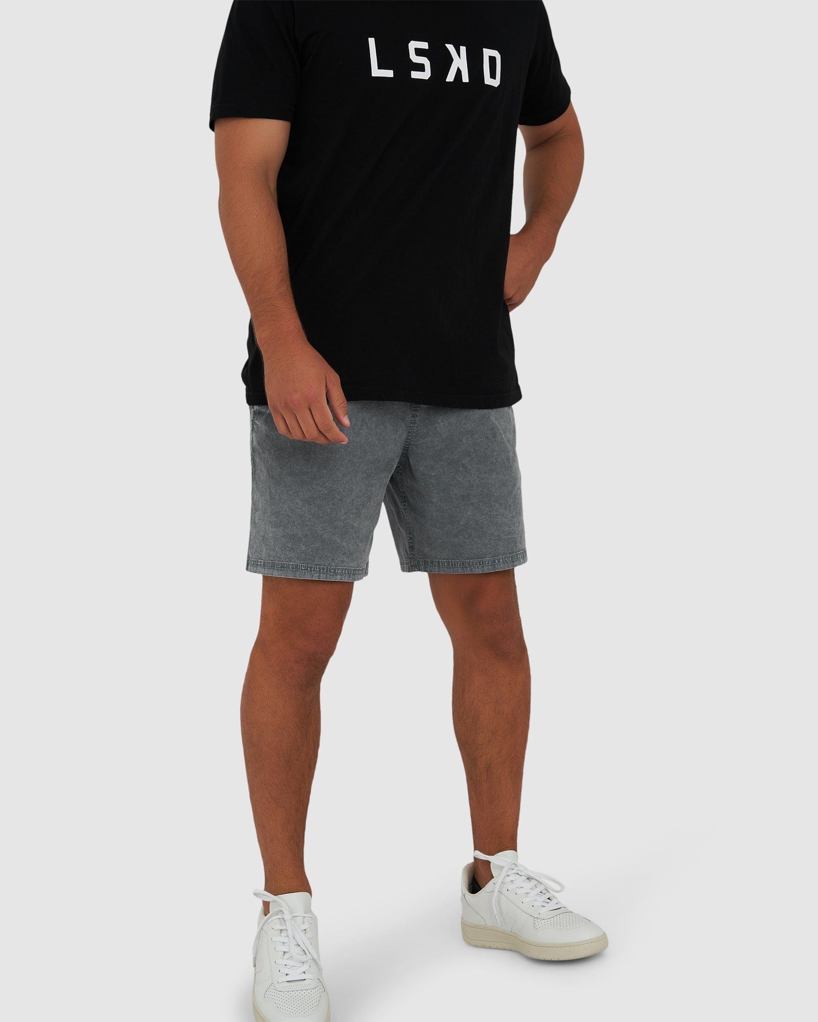 Model wearing Daily Short - Pigment Slate