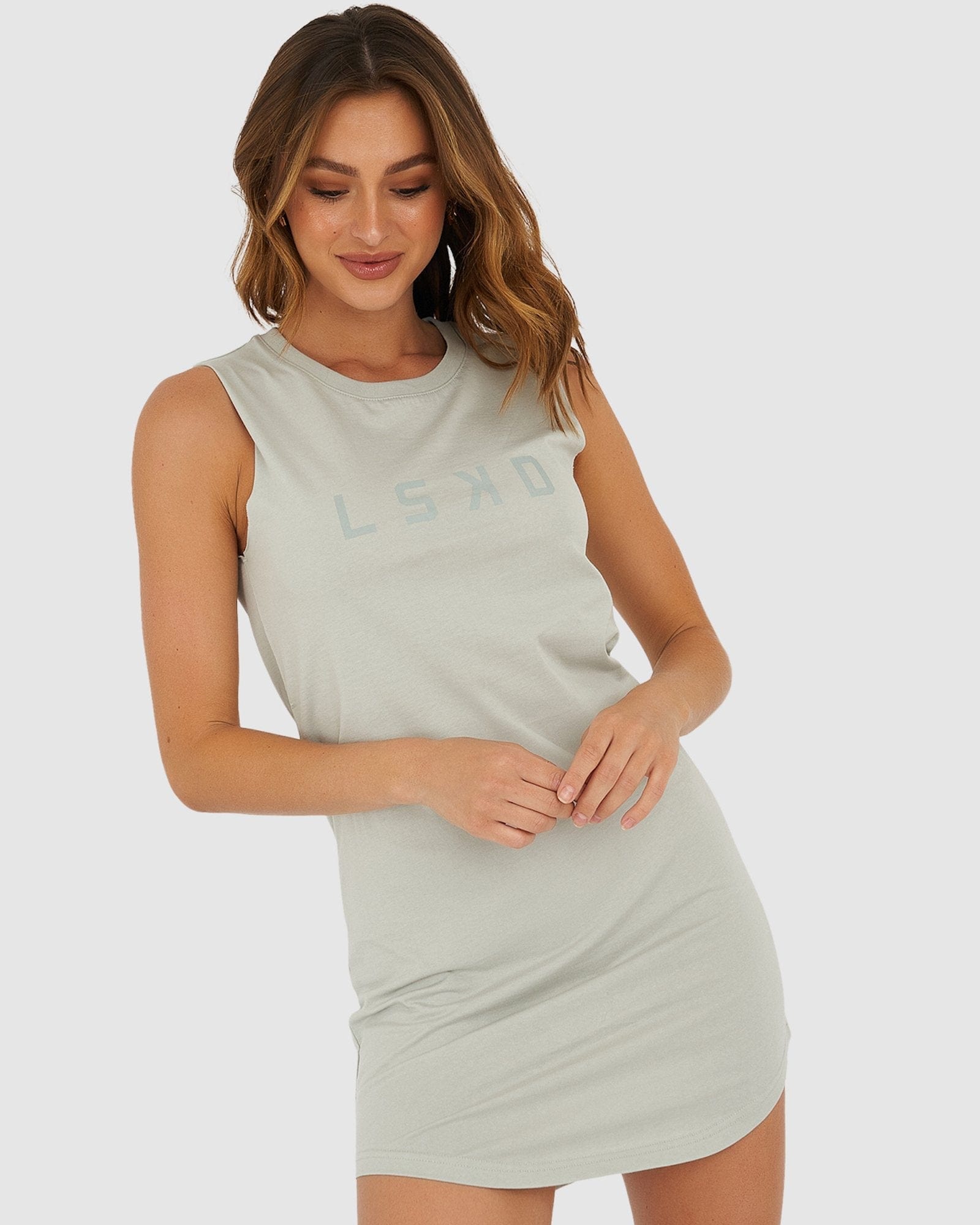 Model wearing Structure Dress - Metal