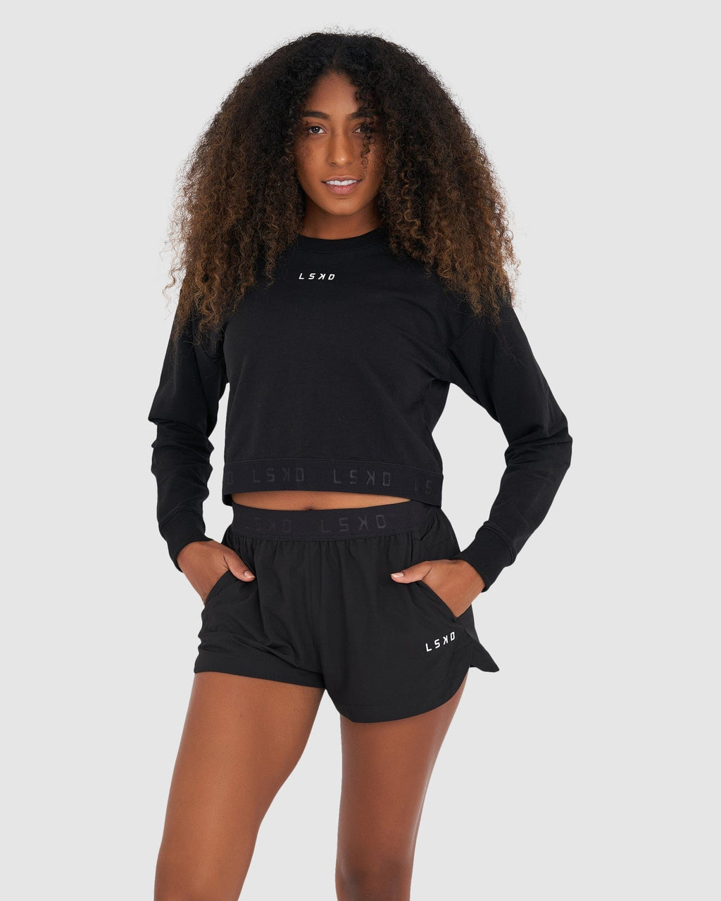 Model wearing Competition Sweater - Black