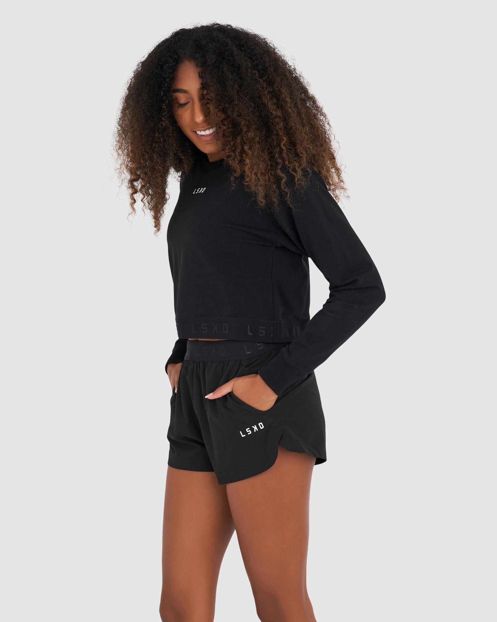 Model wearing Competition Sweater - Black