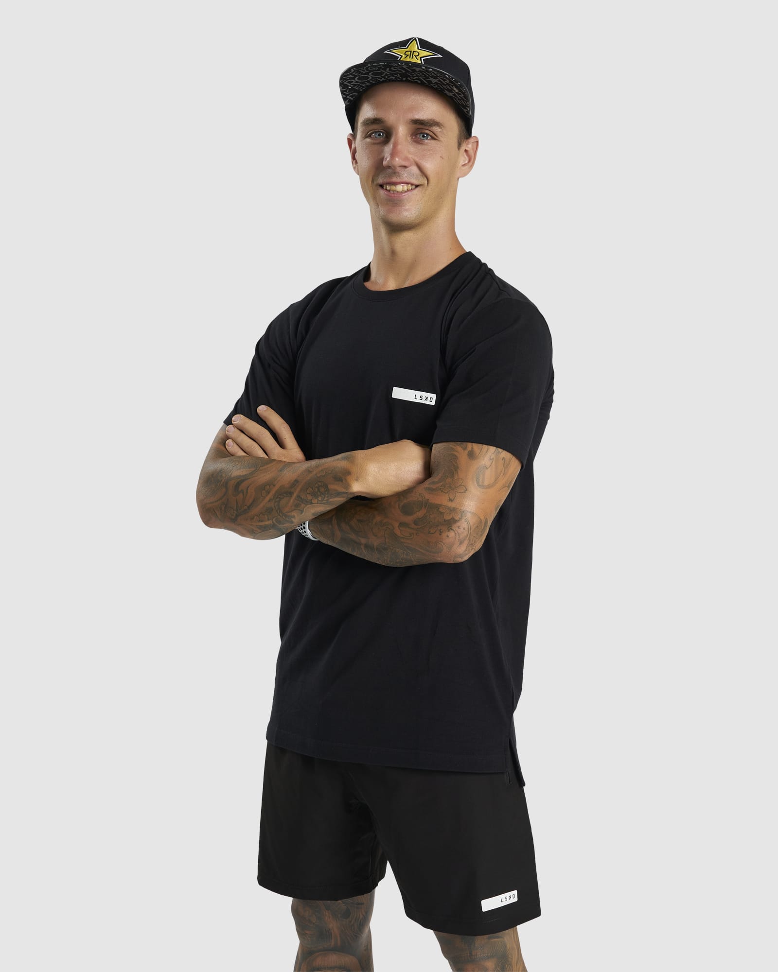 Model wearing LSKD x LM Tee - Black