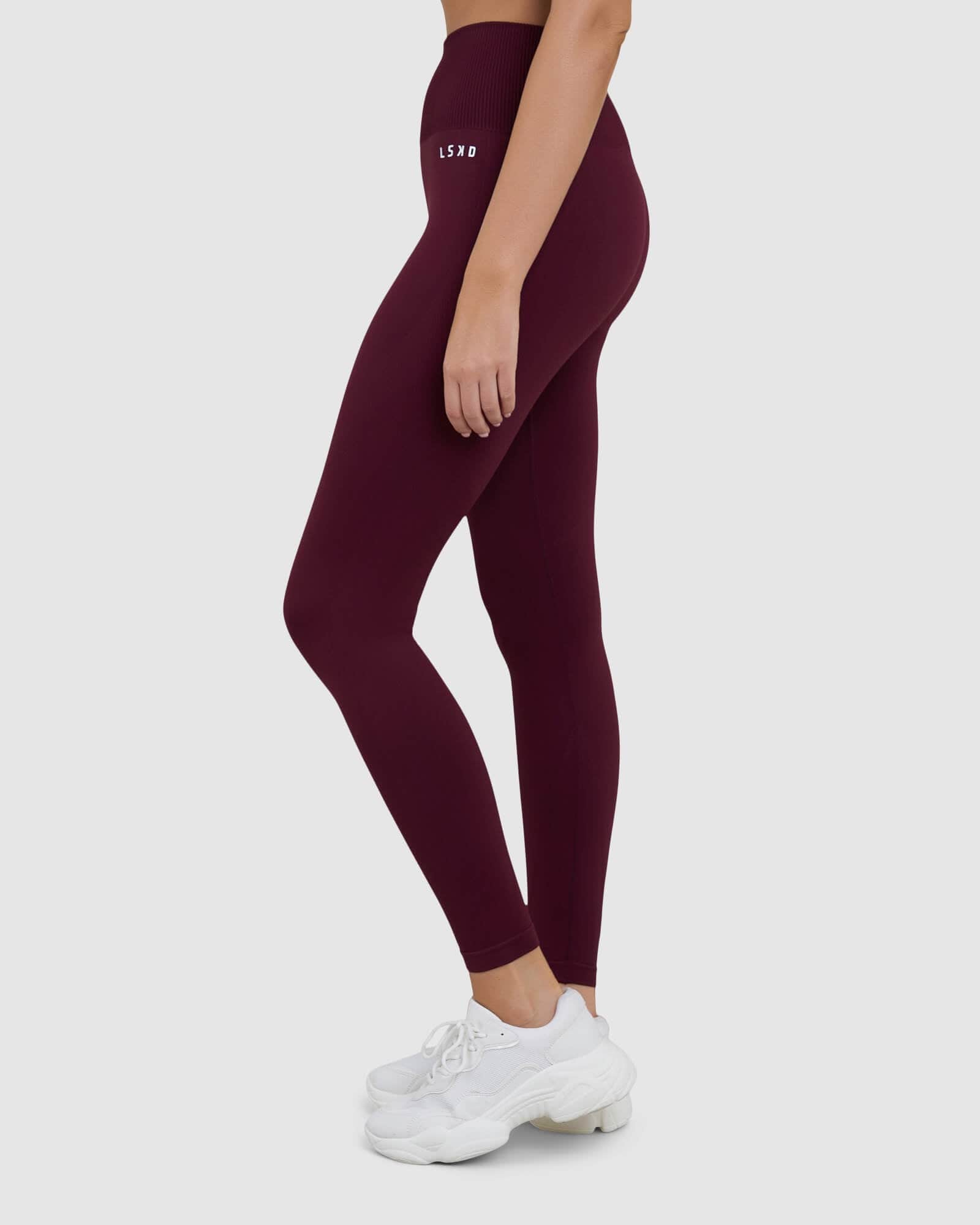 Model wearing Limitless Seamless Full Length Tight - Wine