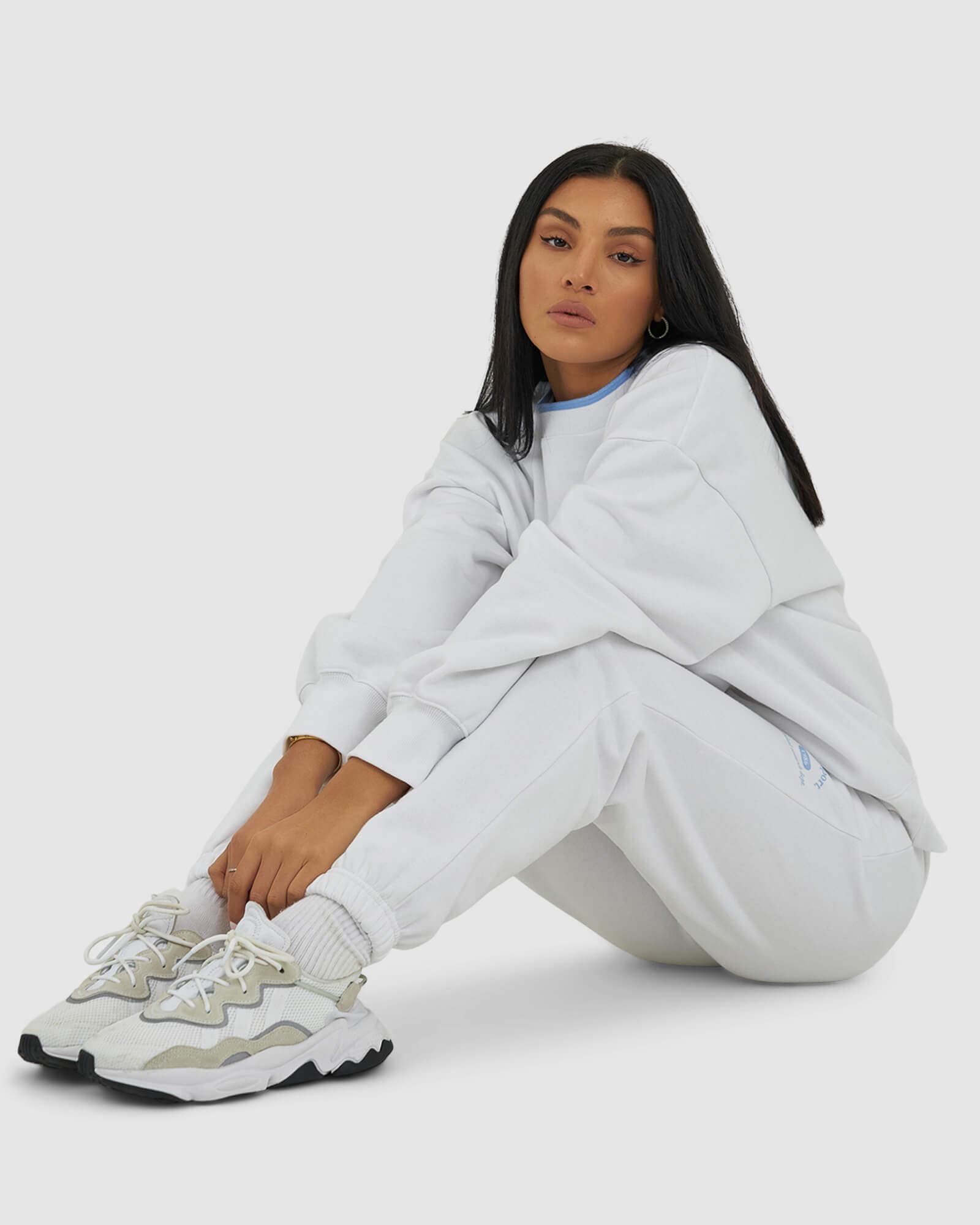 Model wearing 1986 Track Pant - White