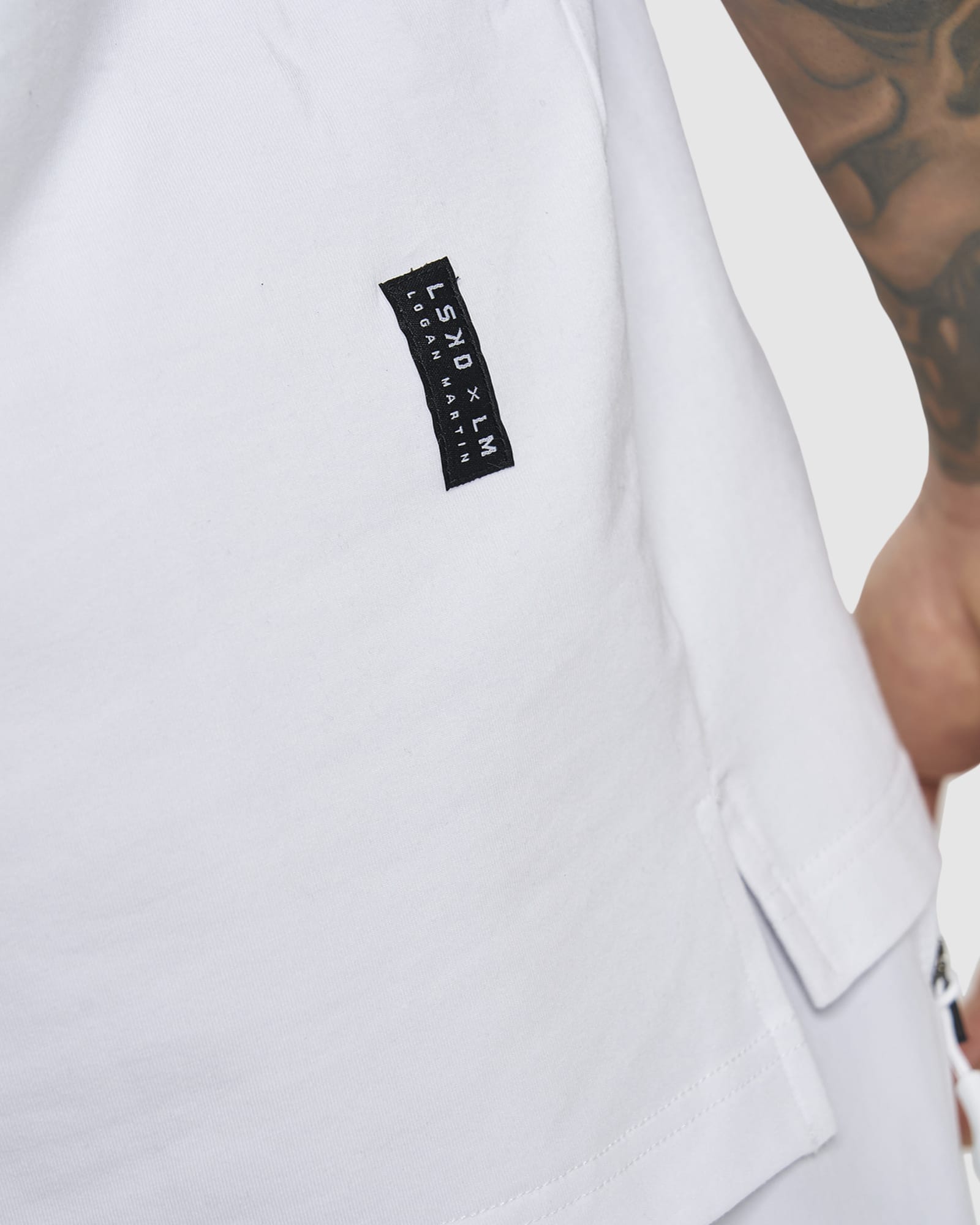 Model wearing LSKD x LM Tee - White