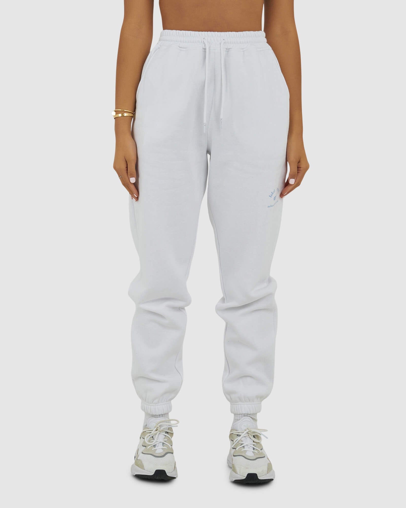 Model wearing 1986 Track Pant - White