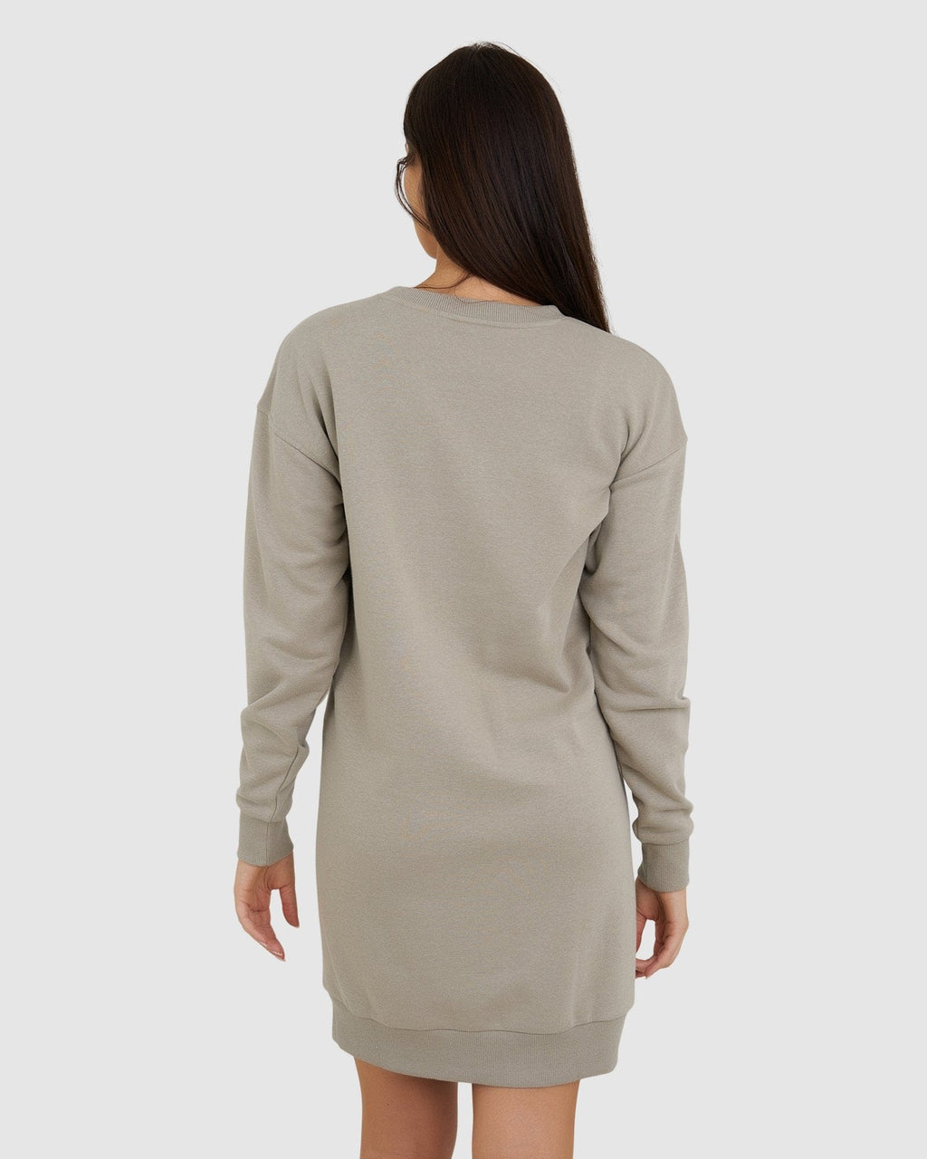 Model wearing Suspect Pullover Dress - Taupe