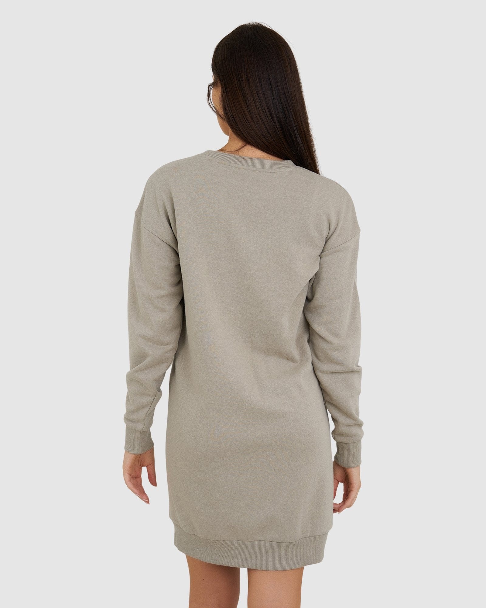 Model wearing Suspect Pullover Dress - Taupe