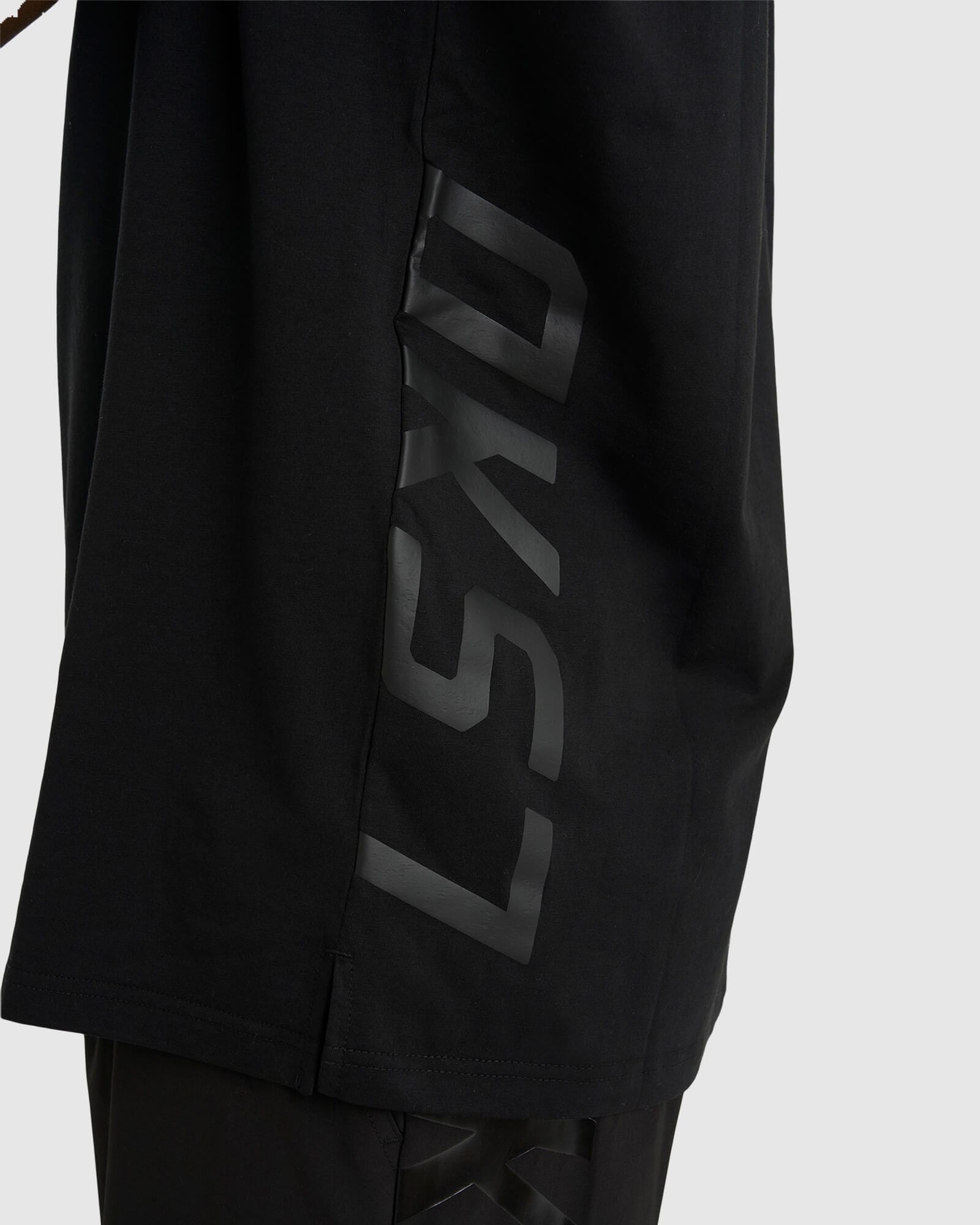 Model wearing Faction Tank - Black-Black