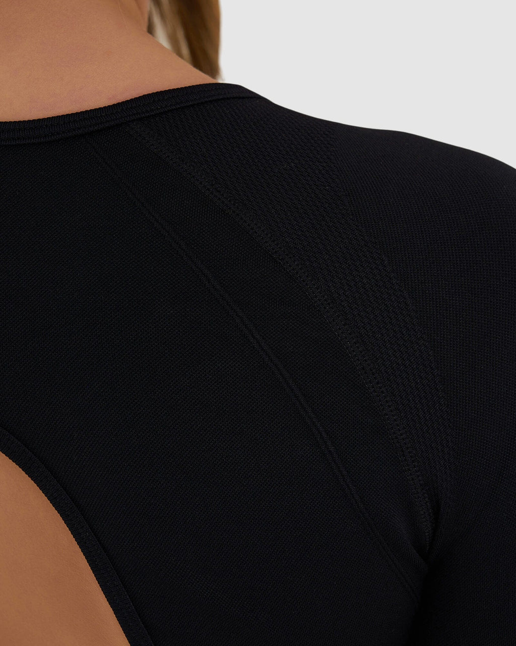 Model wearing Seamless LS Top - Black