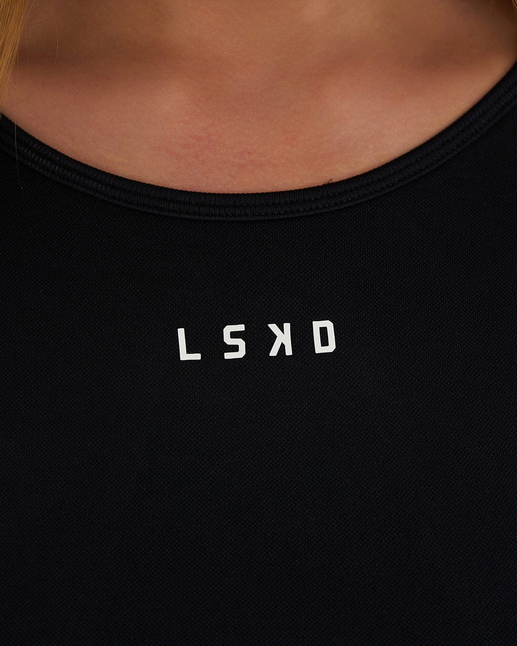 Model wearing Seamless LS Top - Black