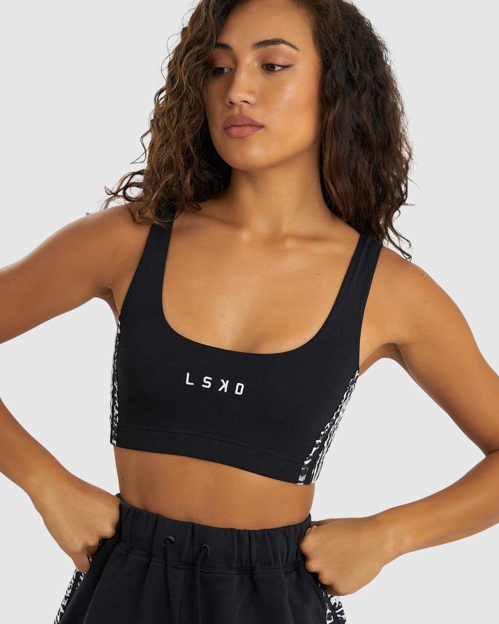 Model wearing Willow Lounge Bra - Black