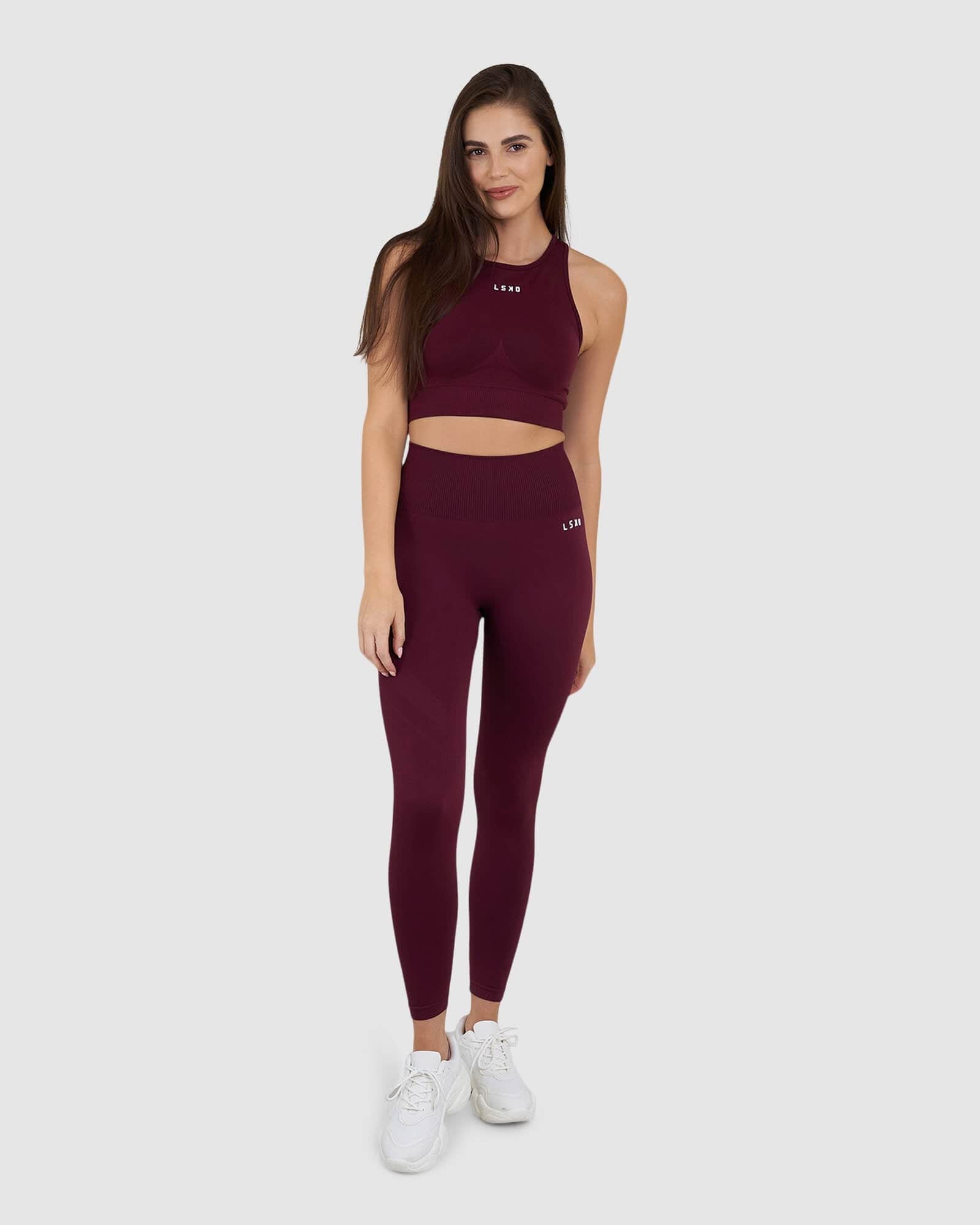 Model wearing Limitless Seamless 7/8 Length Tight - Wine