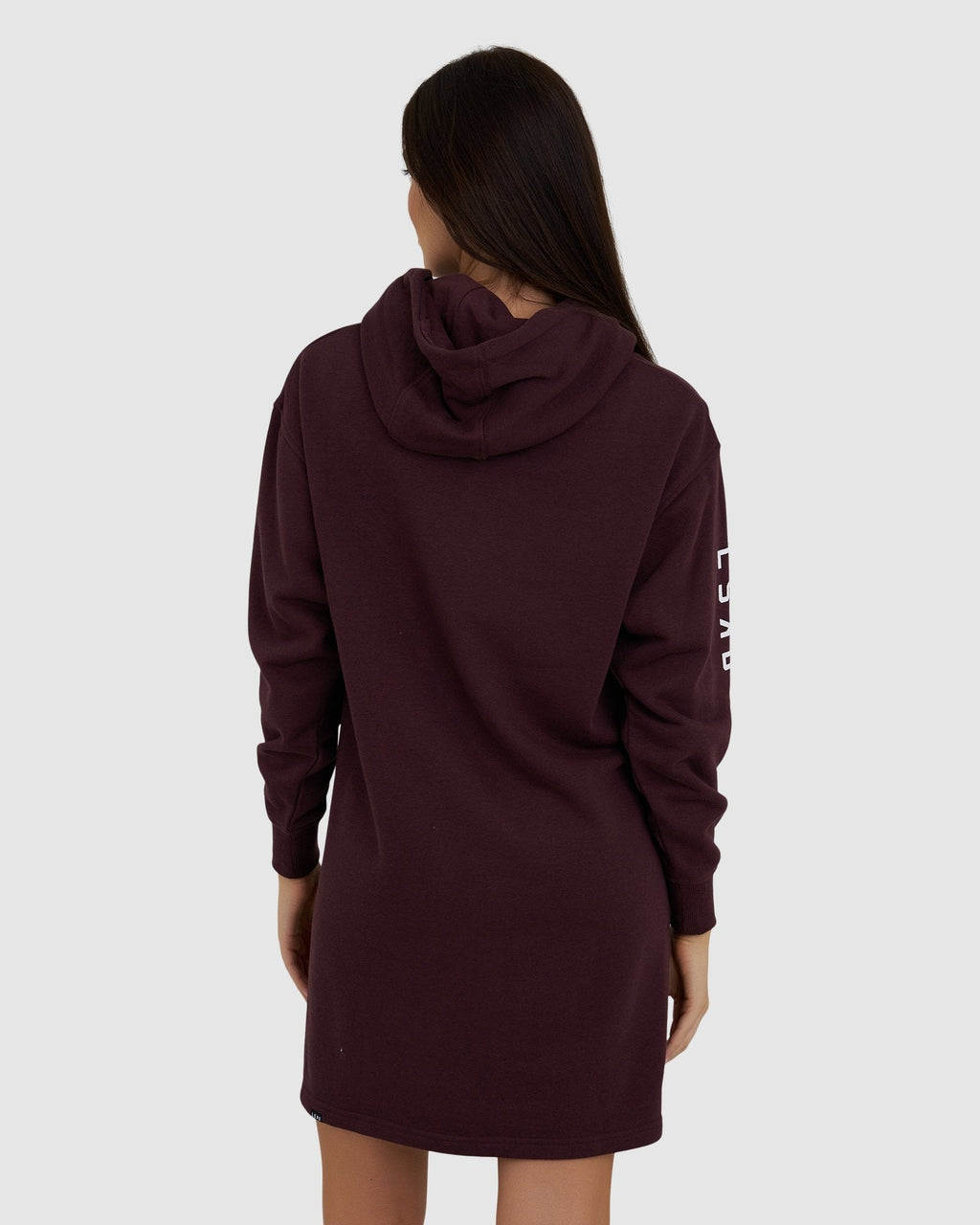 Model wearing Perspective Pullover Dress - Fudge