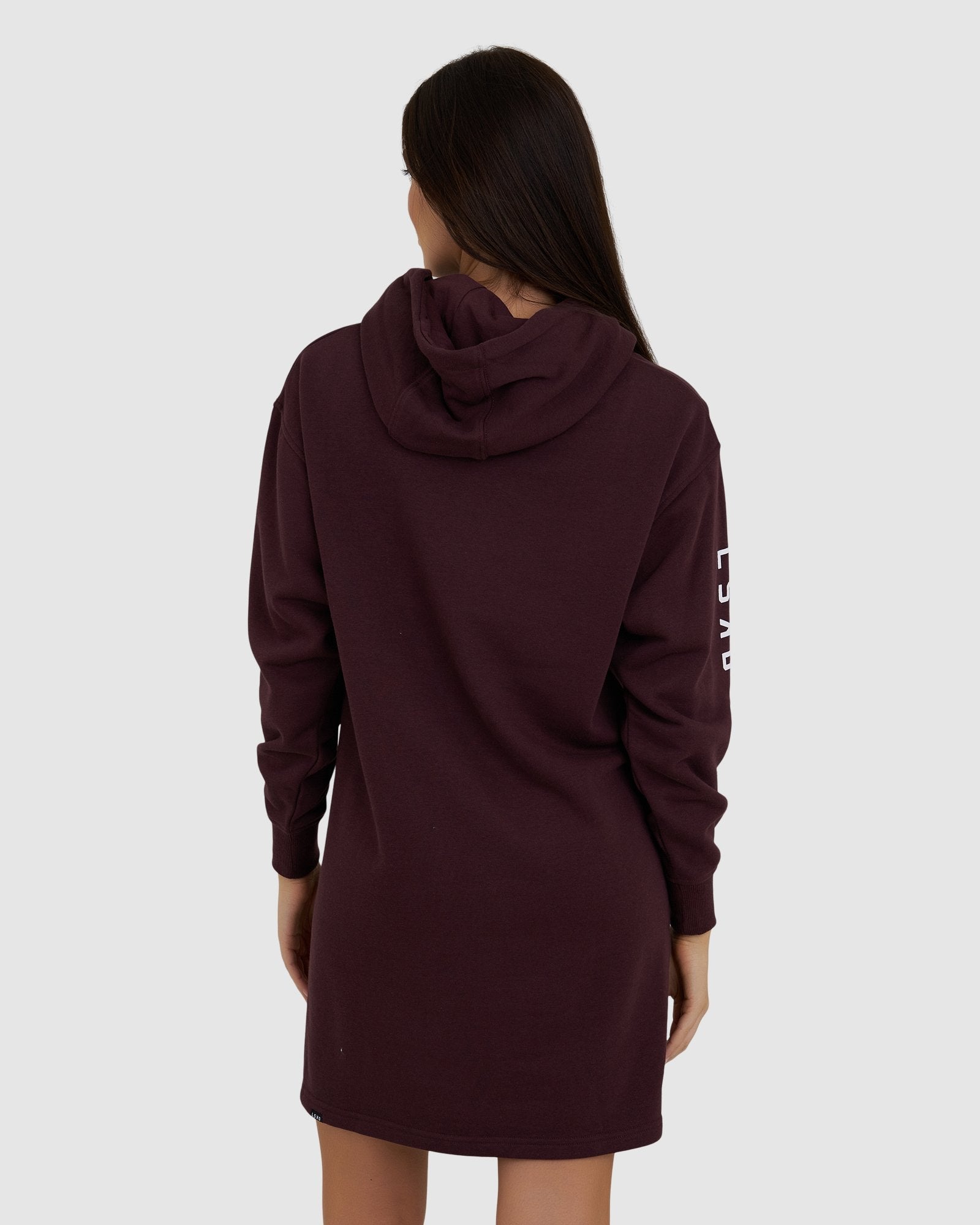 Model wearing Perspective Pullover Dress - Fudge