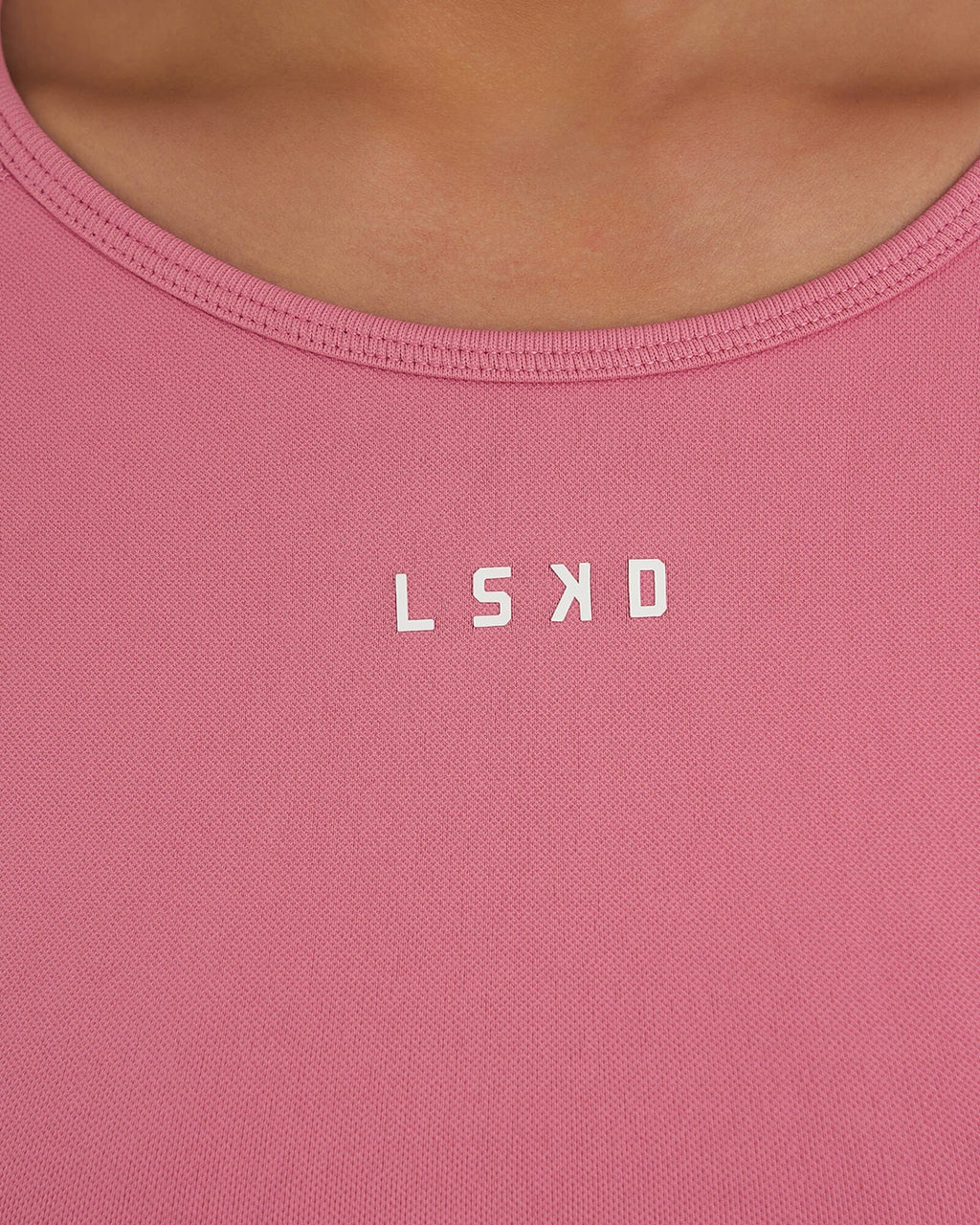 Model wearing Seamless LS Top - Bubblegum