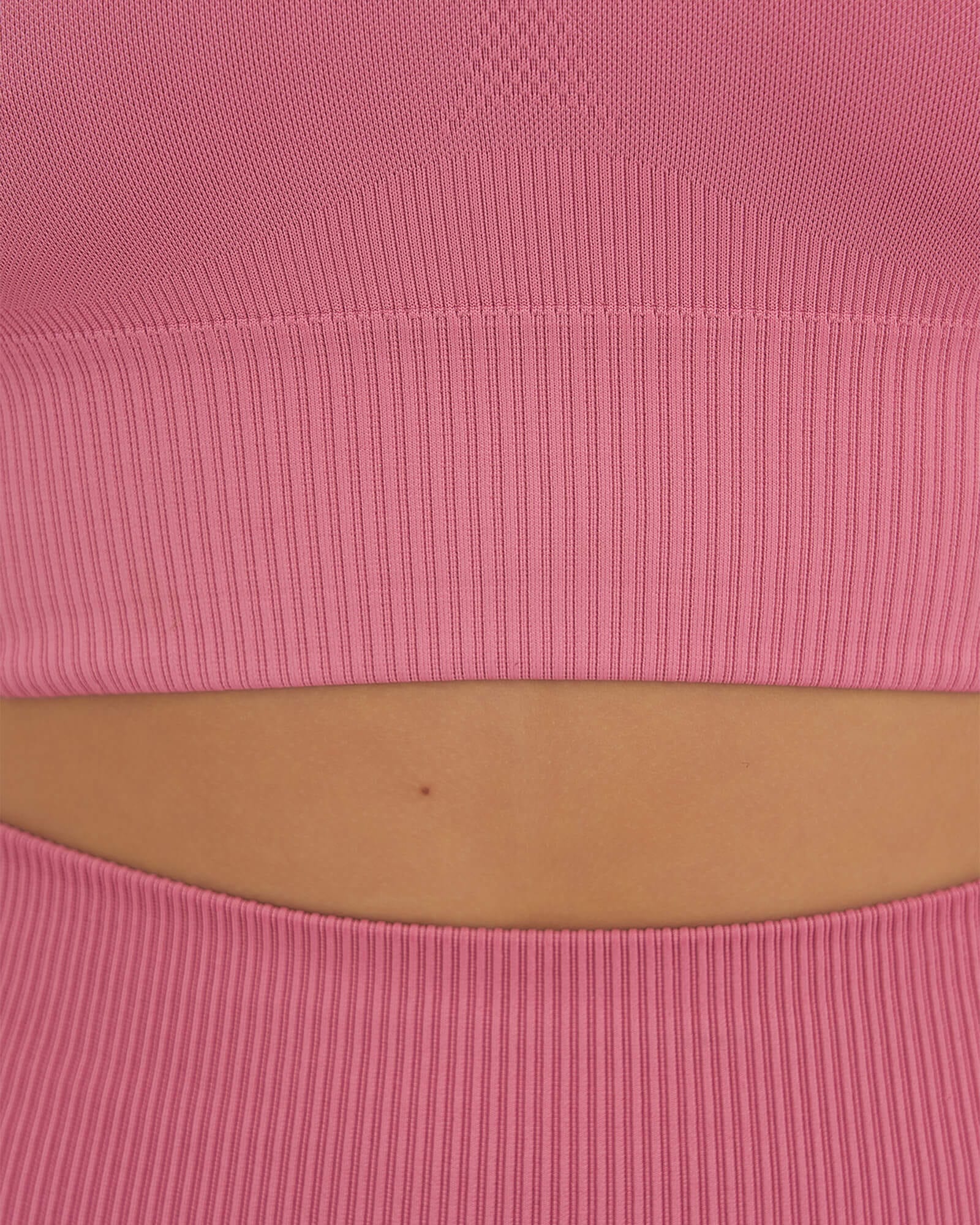 Model wearing Seamless LS Top - Bubblegum