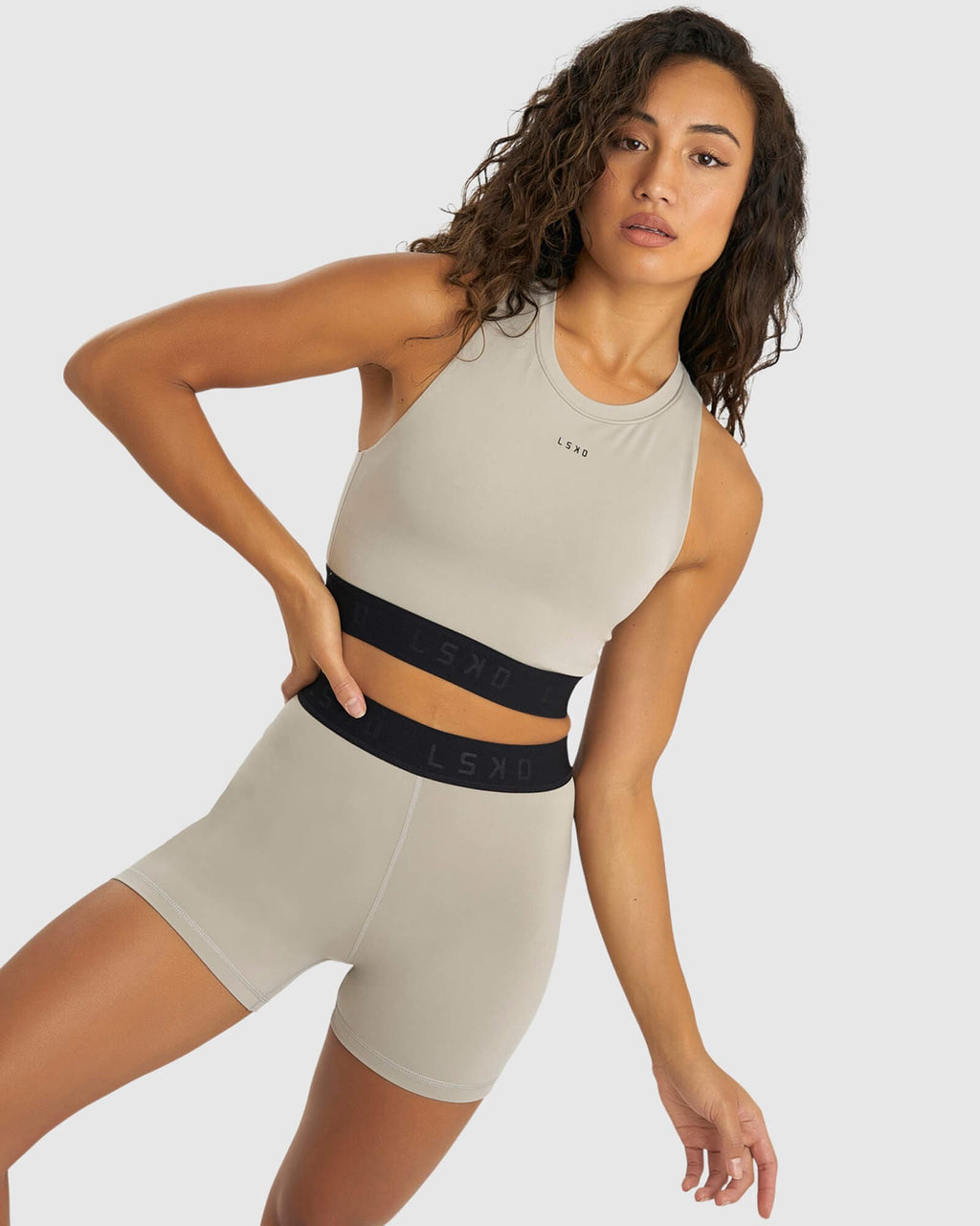 Model wearing Competition X-Short Tight - Pewter