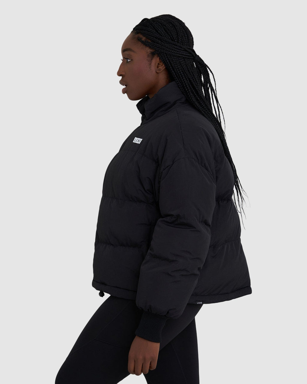 Model wearing Eva Puffer Jacket Oversize - Black