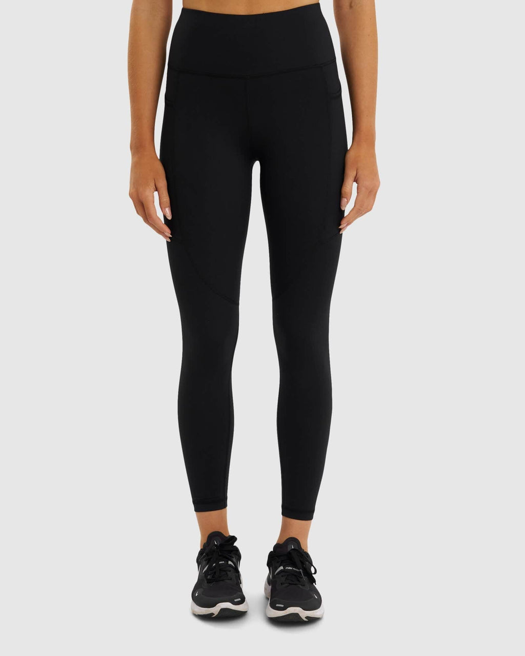 Model wearing Rep Full Length Tight - Black-Petal Pink