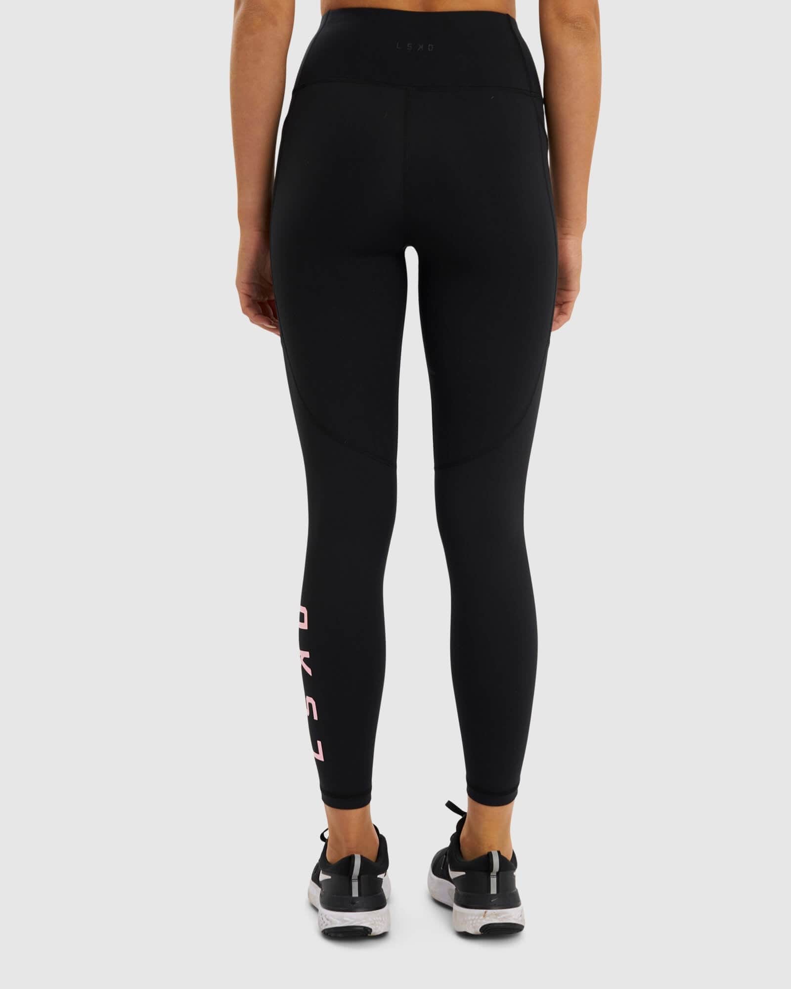 Model wearing Rep Full Length Tight - Black-Sweet Pink