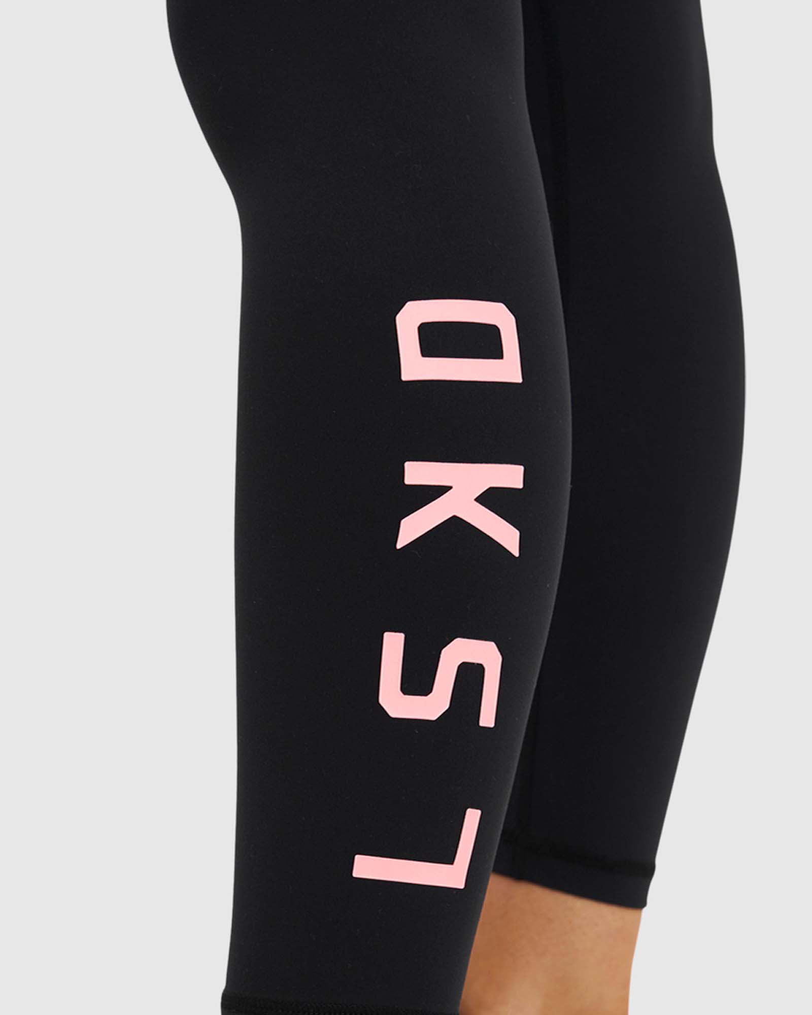 Model wearing Rep Full Length Tight - Black-Sweet Pink