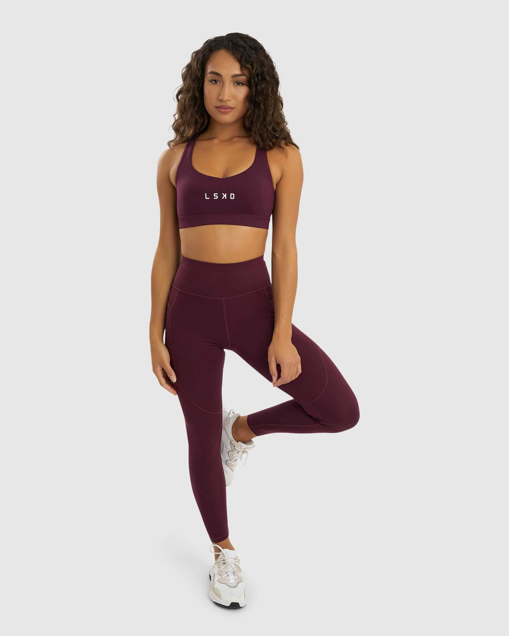 Model wearing Rep Full Length Tight - Wine