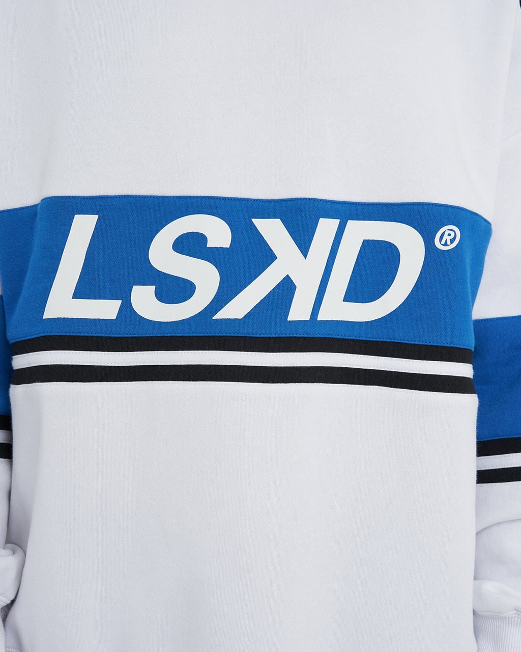 Model wearing Unisex A-Team Sweater Oversize - White