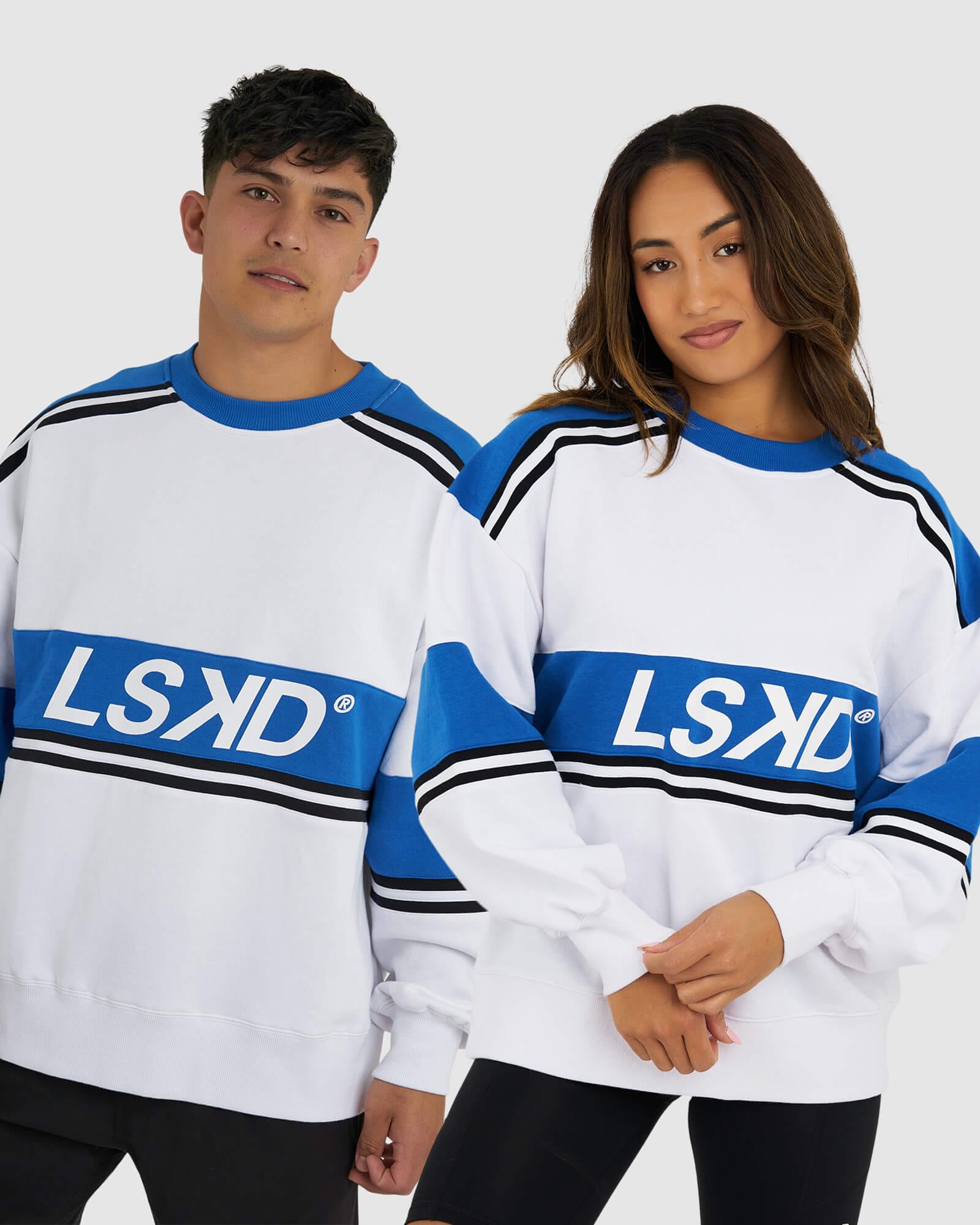 Model wearing Unisex A-Team Sweater Oversize - White