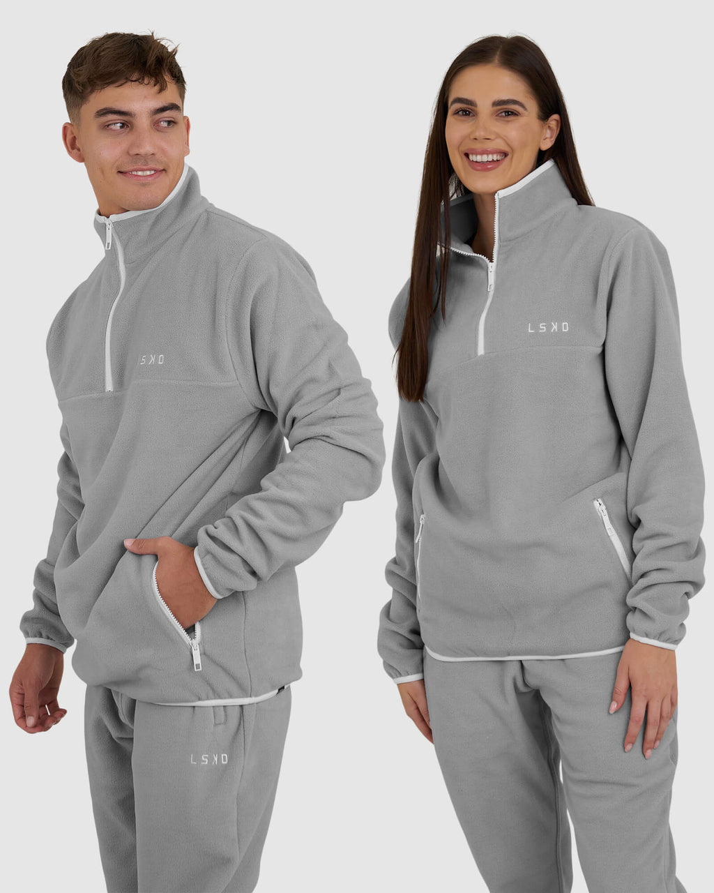 Model wearing Unisex Wanderer Crewneck - Frost