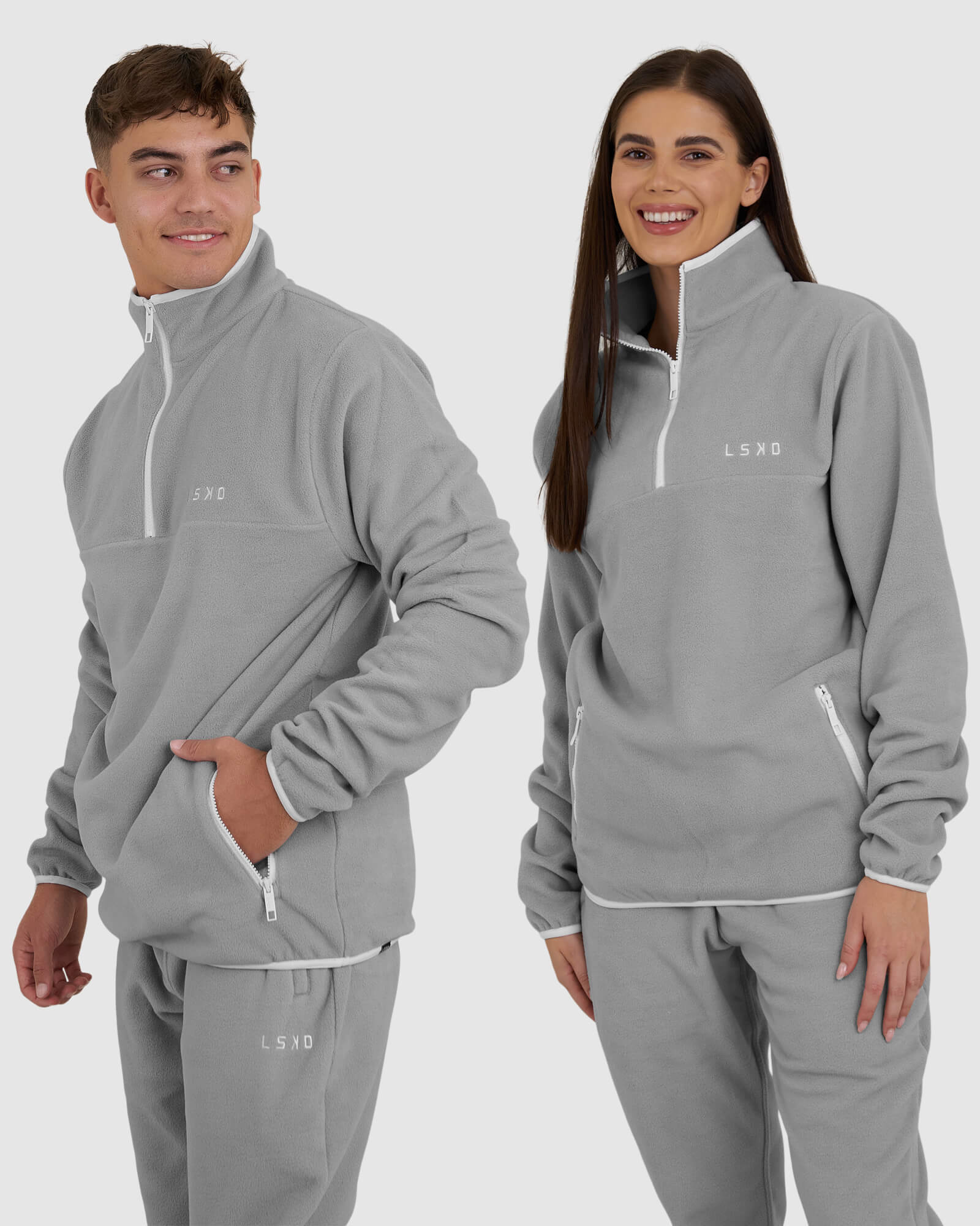 Model wearing Unisex Wanderer Crewneck - Frost