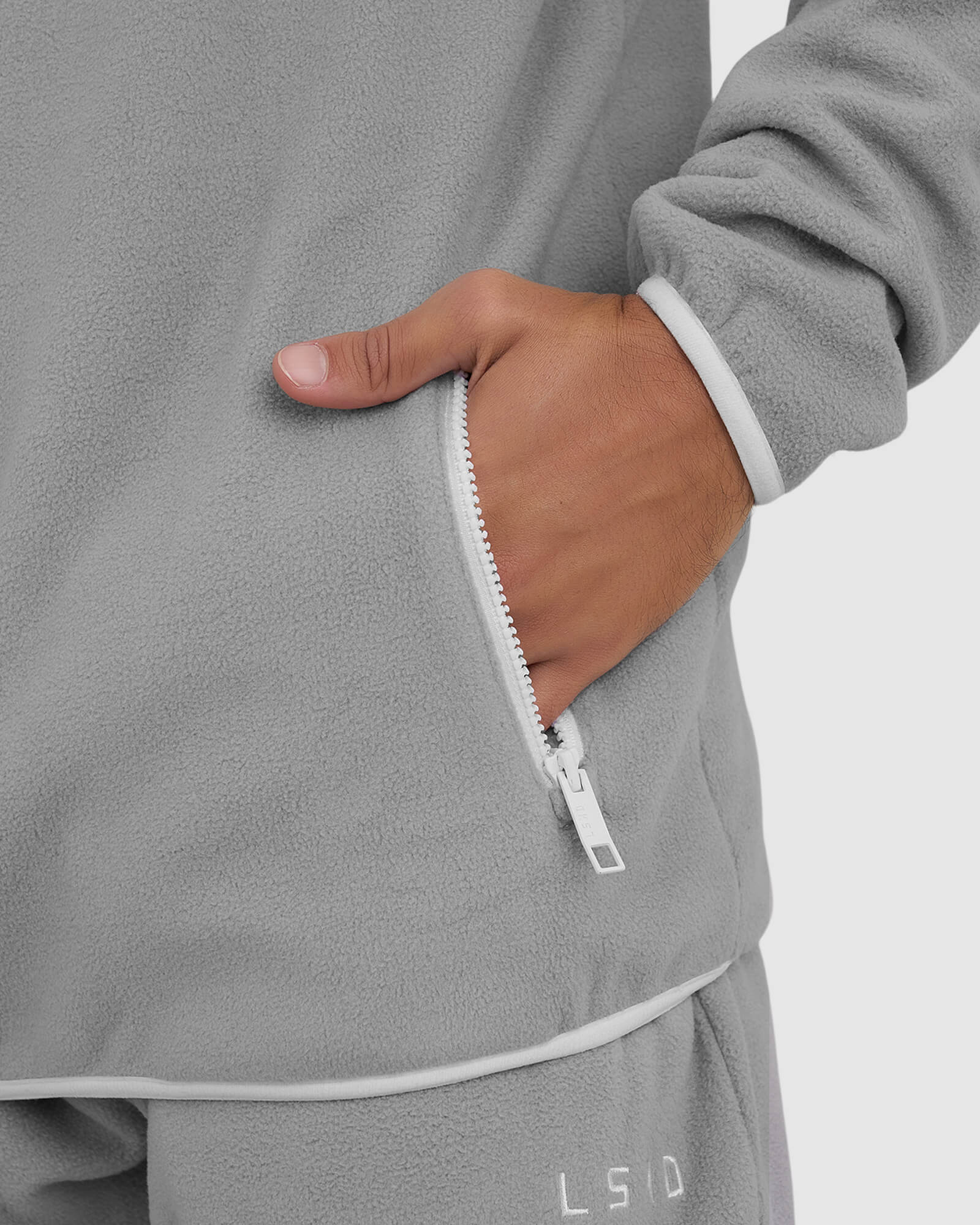 Model wearing Unisex Wanderer Crewneck - Frost