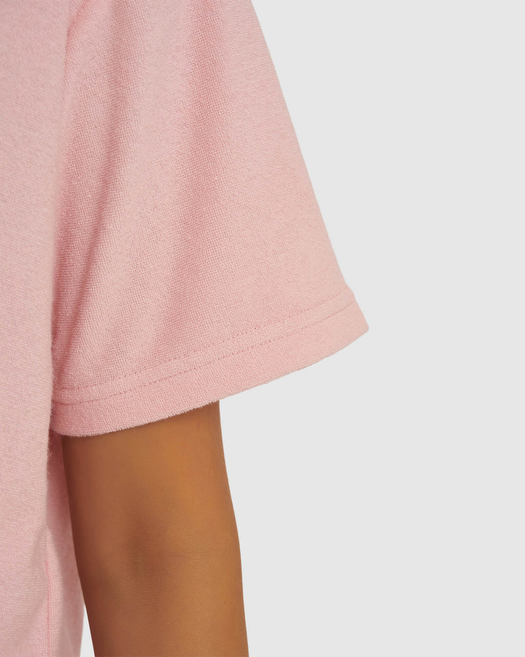 Model wearing Field Crop Tee - Pink